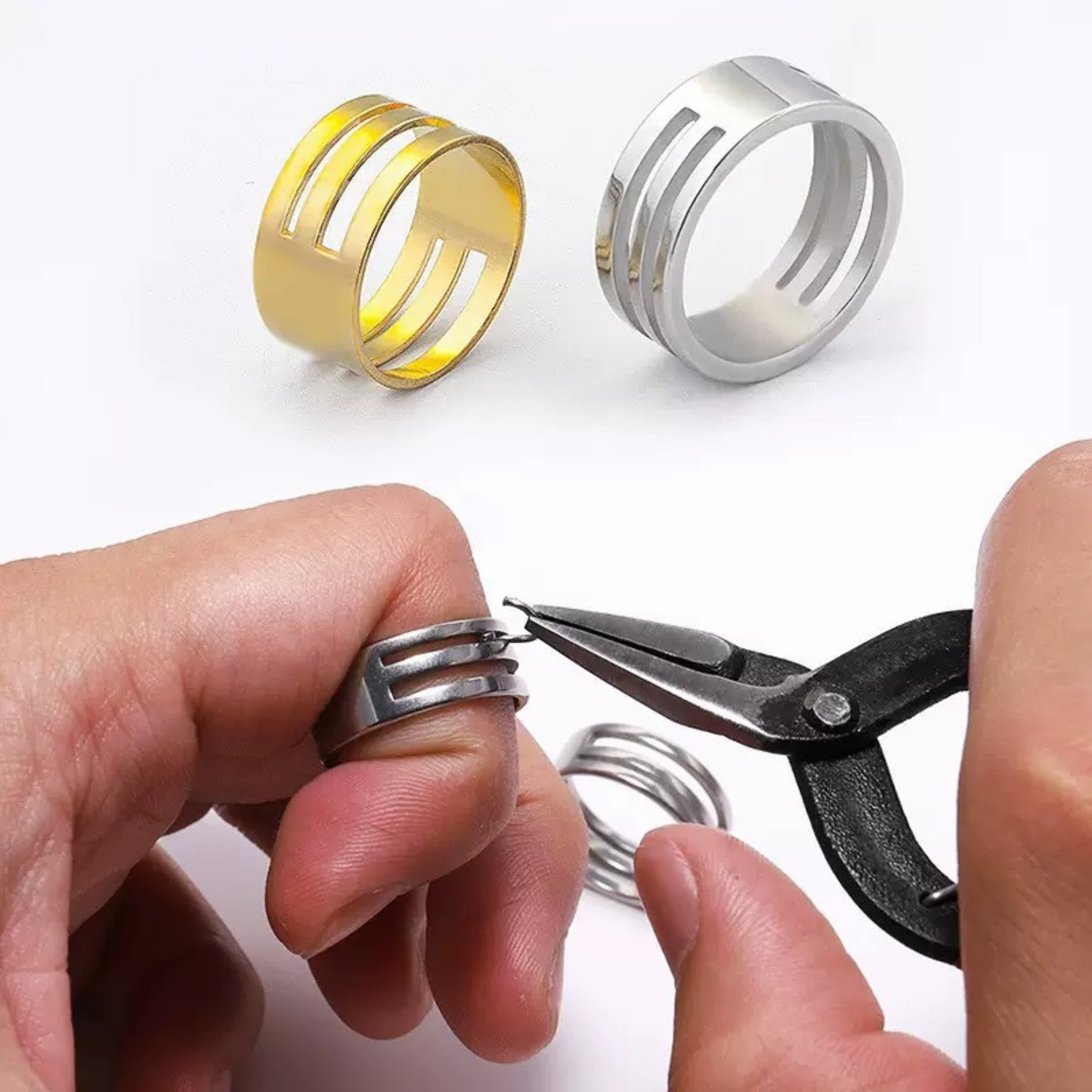 DIY jewelry tool – jump ring opener in action