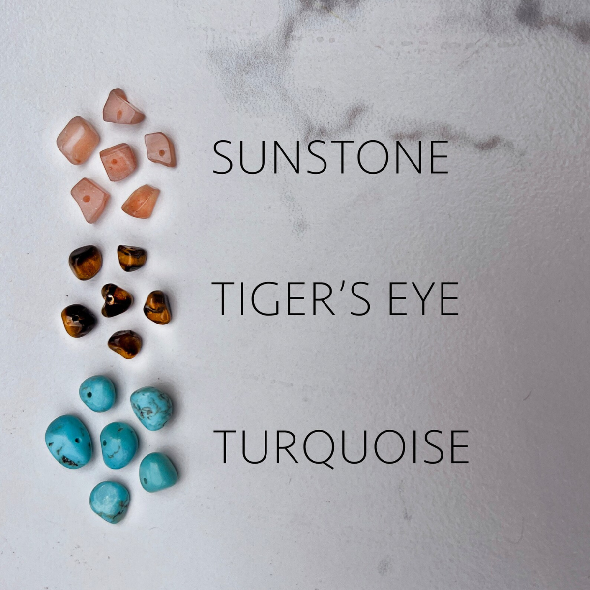Raw water crystal fragments showing unique textures and colors