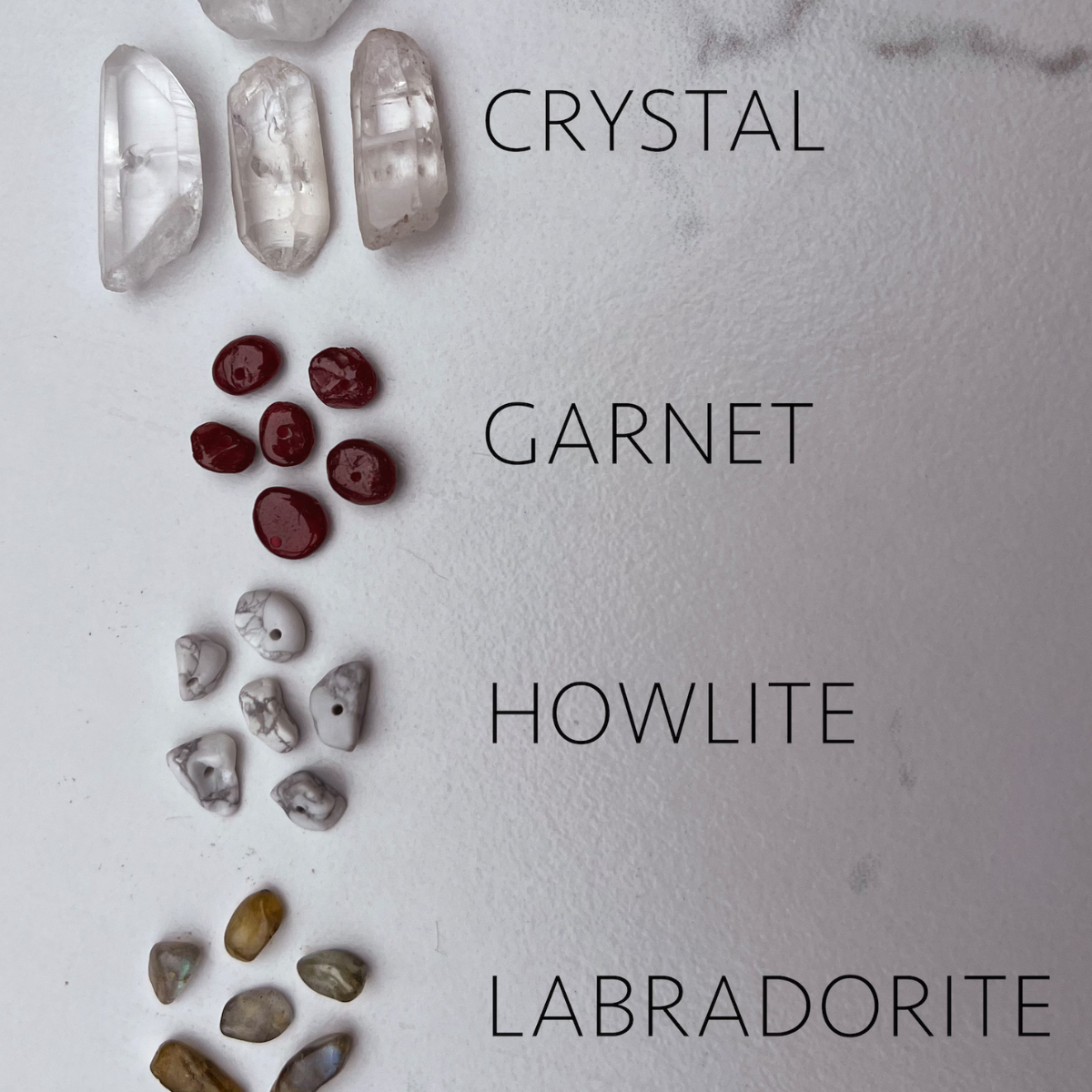 Collection of raw crystal fragments