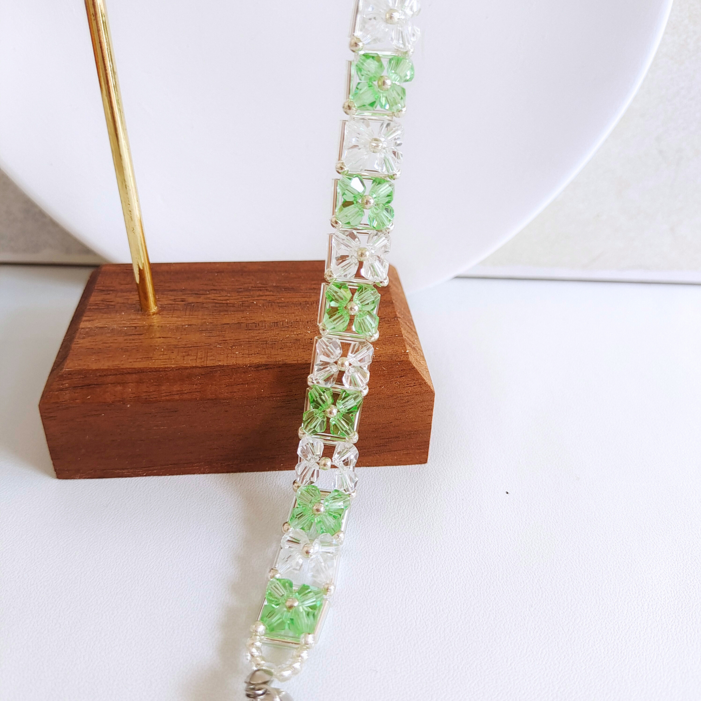 Handmade beaded bracelet hanging display