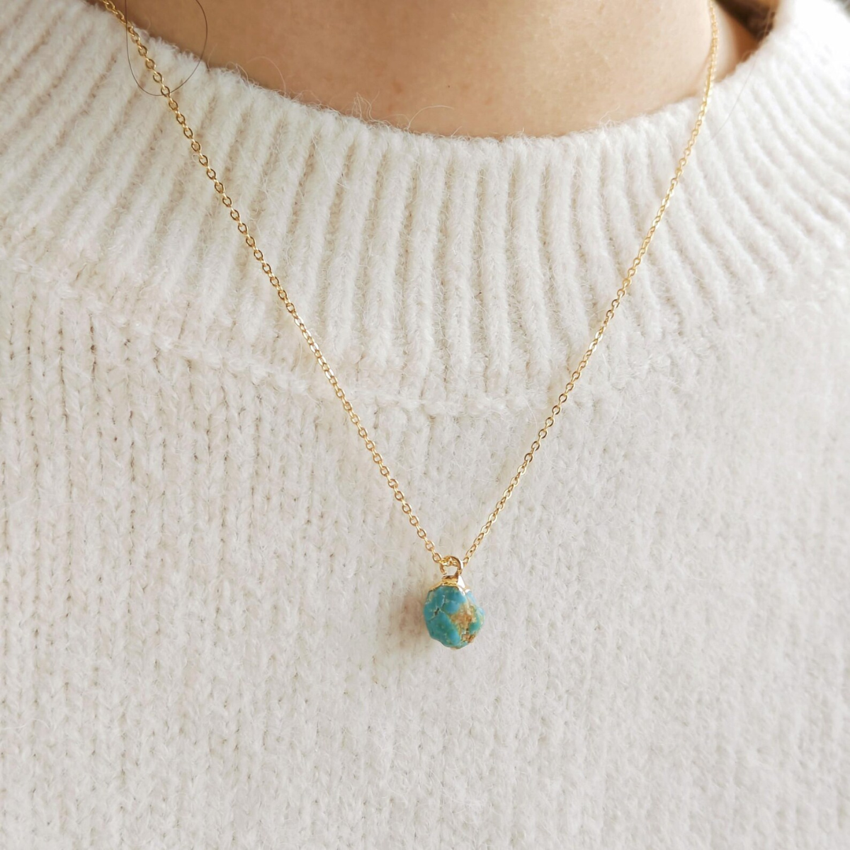 crystal necklace wearing display