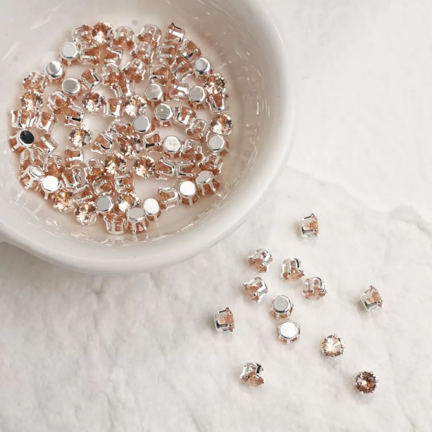 champagne round cubic zirconia stones