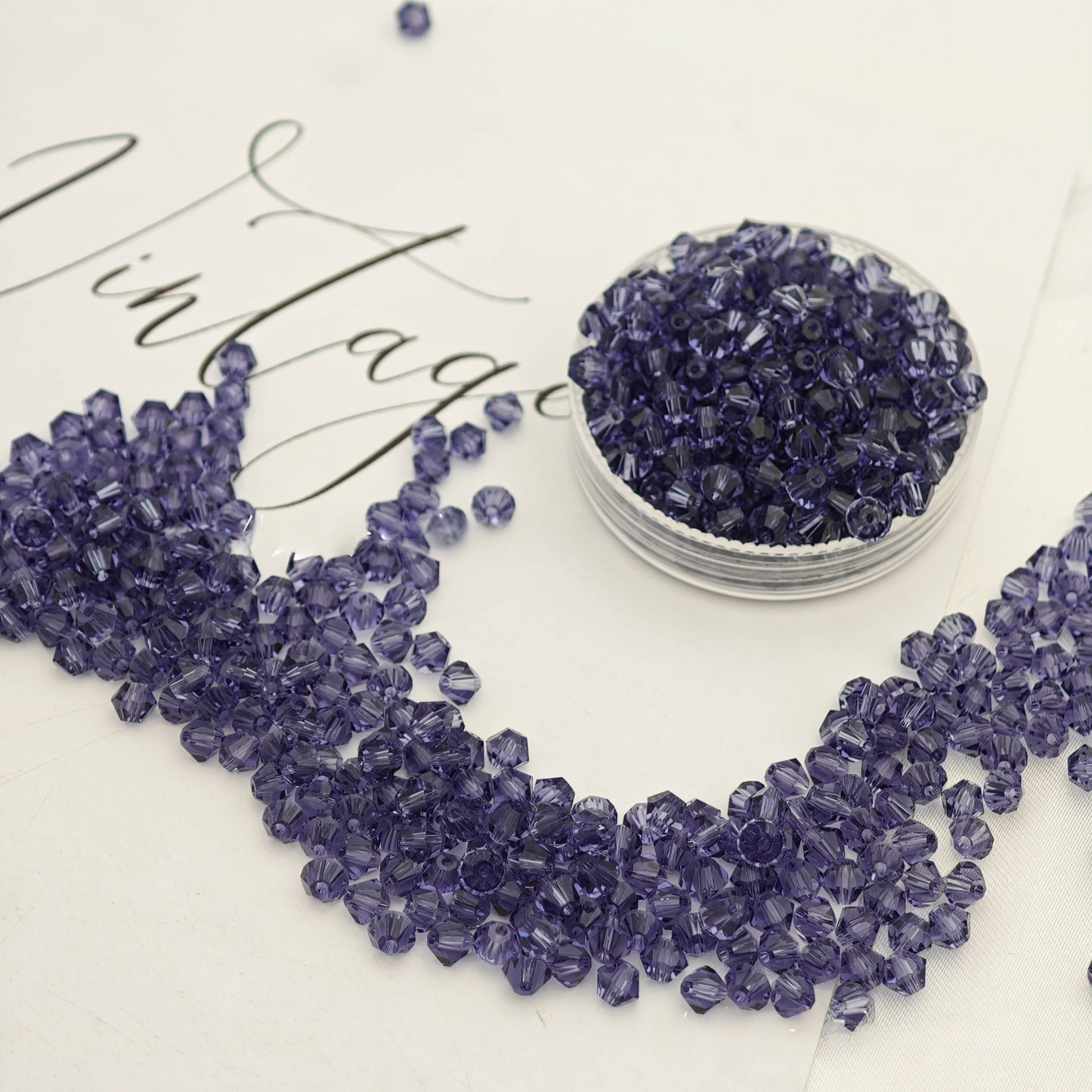 【L05】50PCS 6mm Transparent Diamond-Cut Acrylic Beads – Spacer Beads for DIY Bracelets & Necklaces