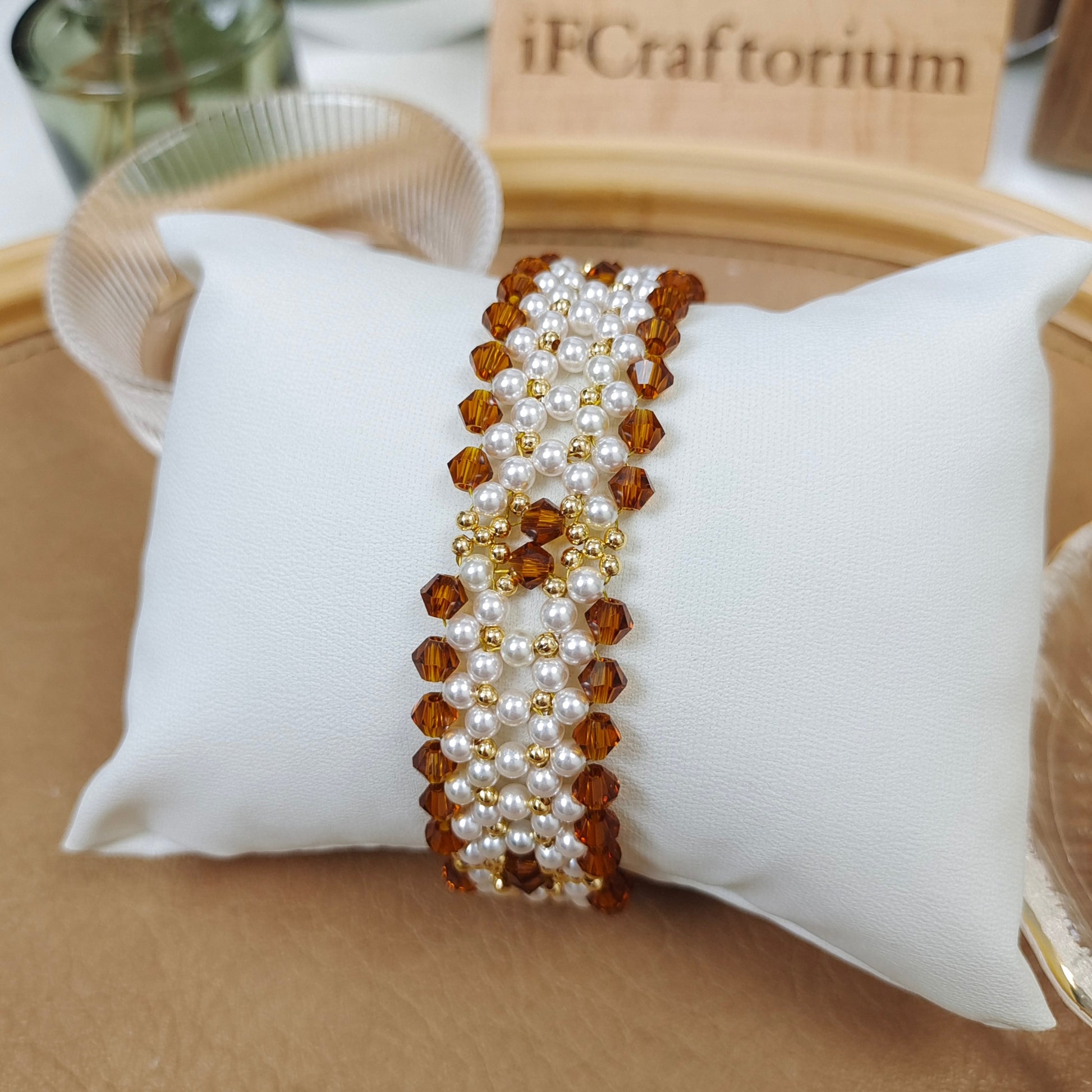 【No.117】DIY Jewelry Kit | “Chanel-Inspired Elegance” Pearl & Diamond Bead Bracelet | Complete Tutorial Included iFCraftorium
