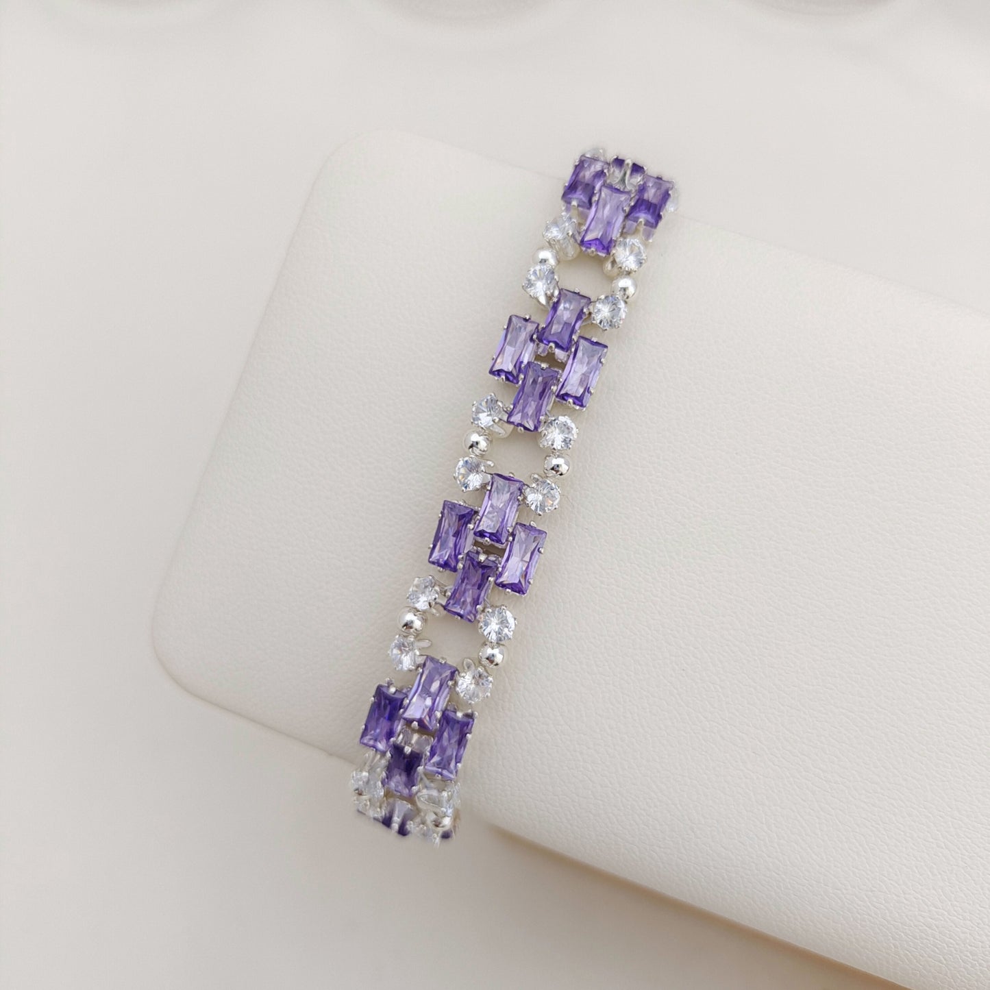 【No.38】 DIY Bracelet Craft Kit – Smurf Blue Baguette Zircon, Crystals & Beading Supplies with Video Tutorial iFCraftorium