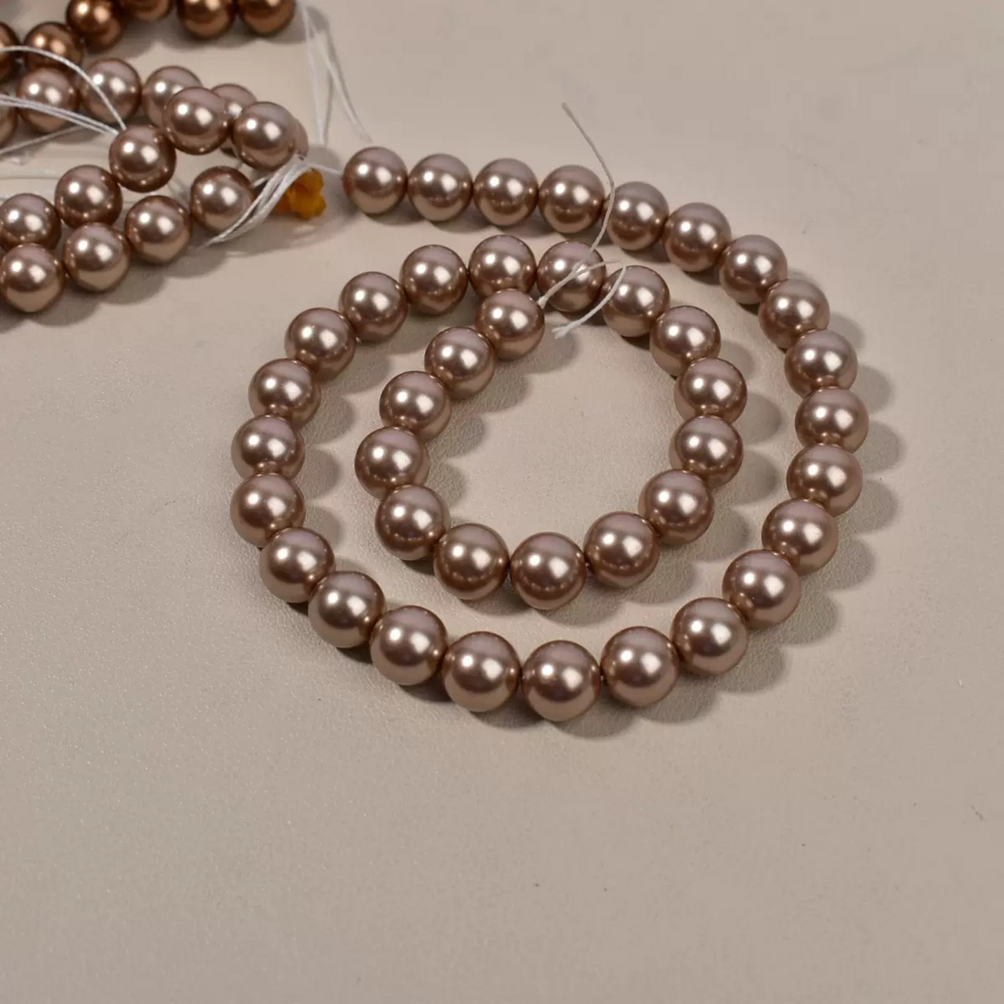 【P09】Imitation Swarovski Coffee Brown Glass Pearls – 2-8mm Round Beads | High Gloss Finish for DIY Jewelry