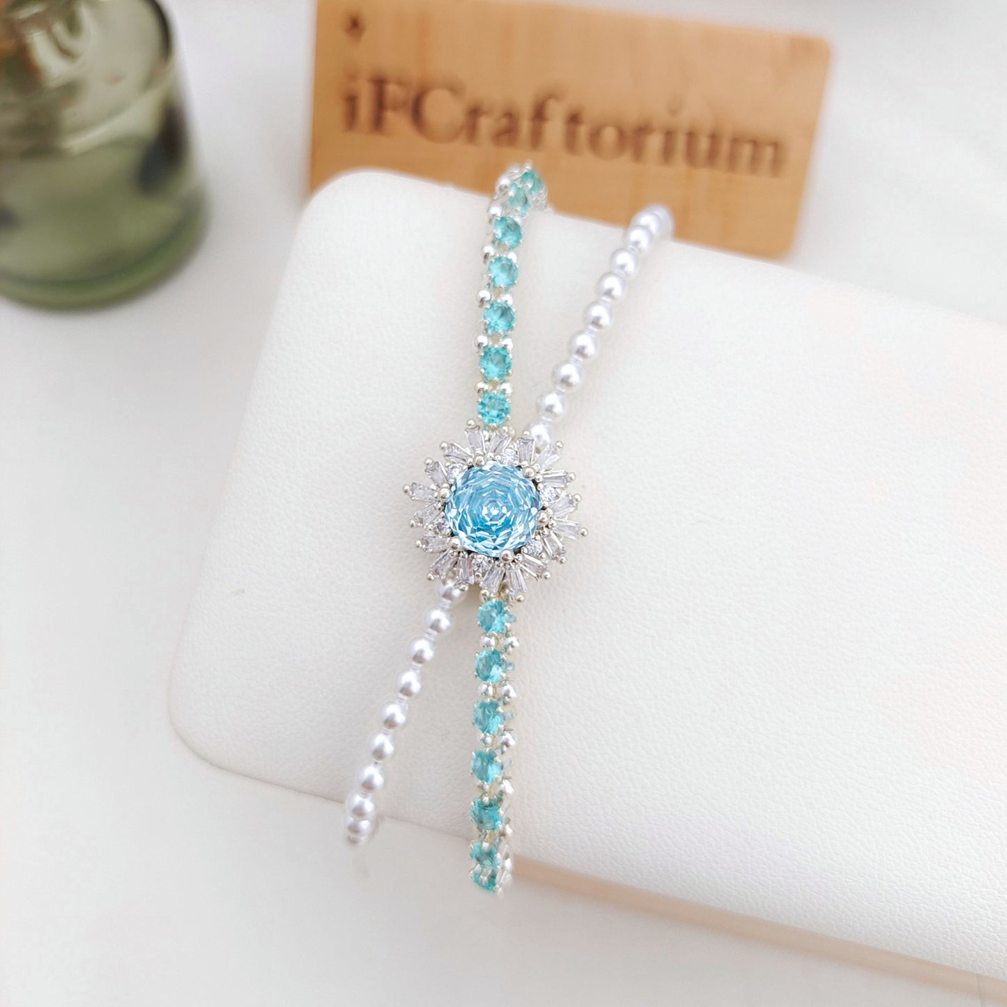 DIY Double Row Tiny Zircon Pearl Layered Bracelet | Handmade Jewelry Kit + Full Tutorial #180 iFCraftorium