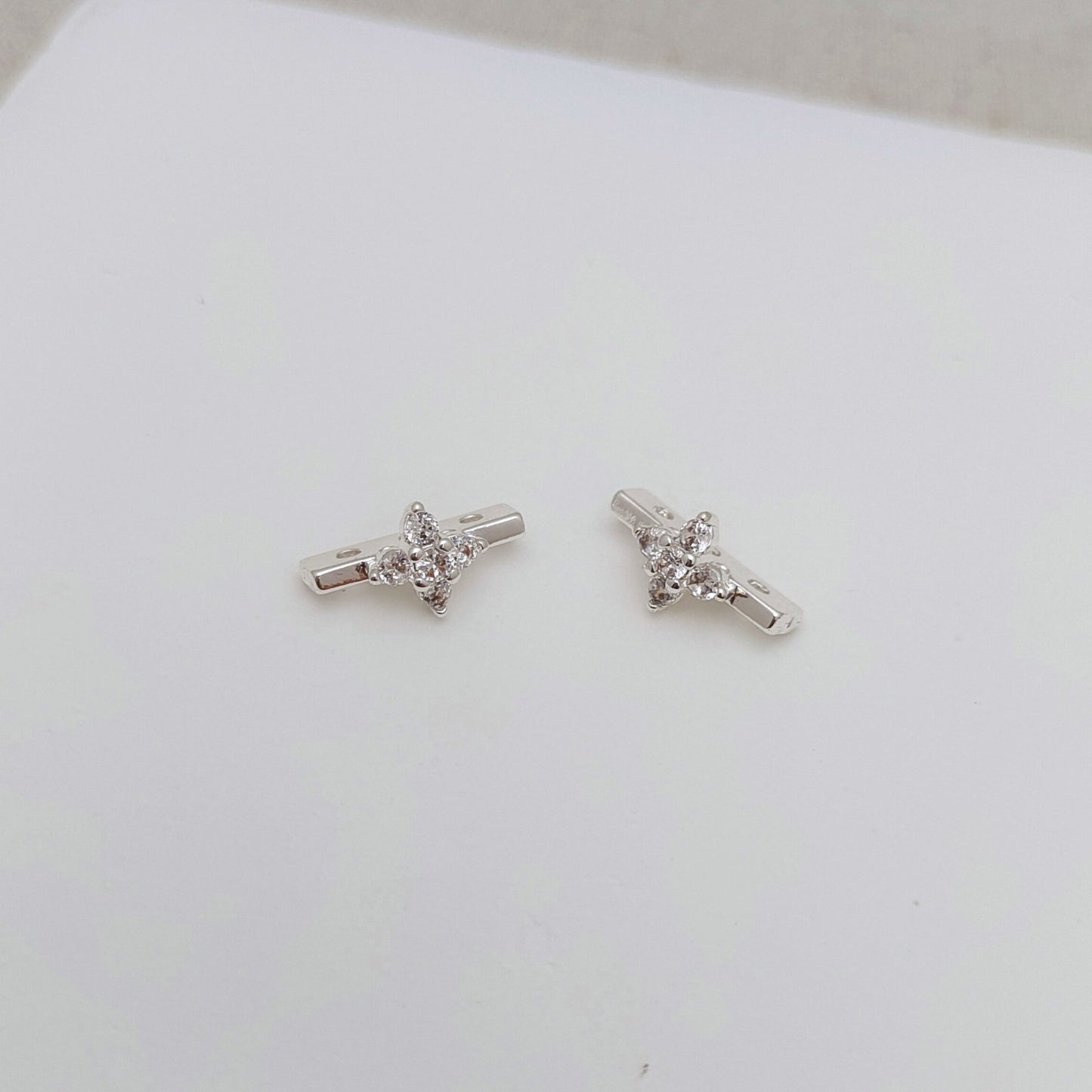 【S13】10PCS DIY Spacer Beads – Triple-Row Micro Pave Zircon Separator, Gold-Plated Copper Jewelry Findings for Handmade Bracelets & Necklaces iFCraftorium