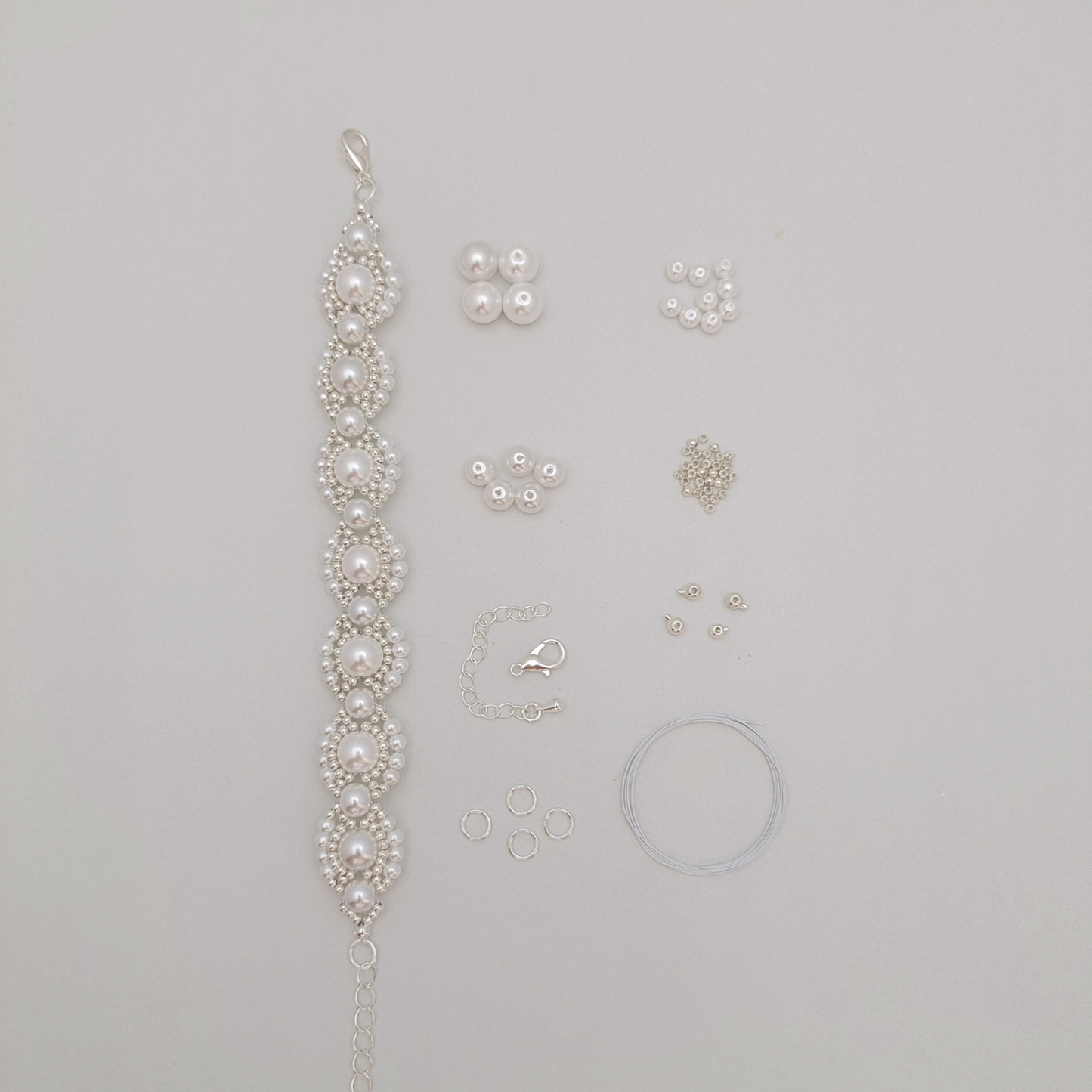【No.84】 DIY Bracelet Craft Kit – Handmade Jewelry Infinite Dream Layered Pearl Bead Bracelet with Tutorial