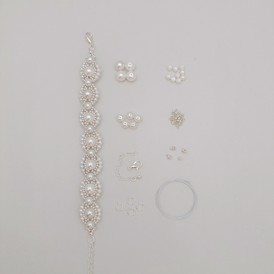 【No.84】 DIY Bracelet Craft Kit – Handmade Jewelry Infinite Dream Layered Pearl Bead Bracelet with Tutorial