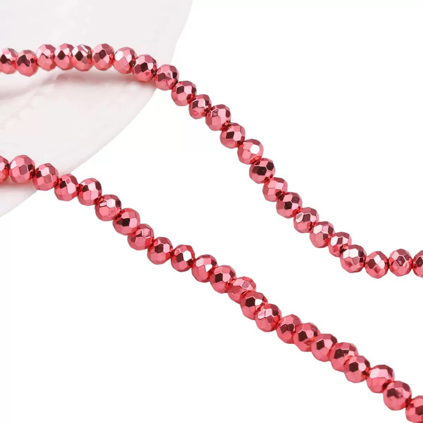 【S14】3 Strings DIY Spacer Beads – 2mm Electroplated Glass Crystal Wheel Beads, High-Color Retention Jewelry Findings for Handmade Bracelets & Necklaces