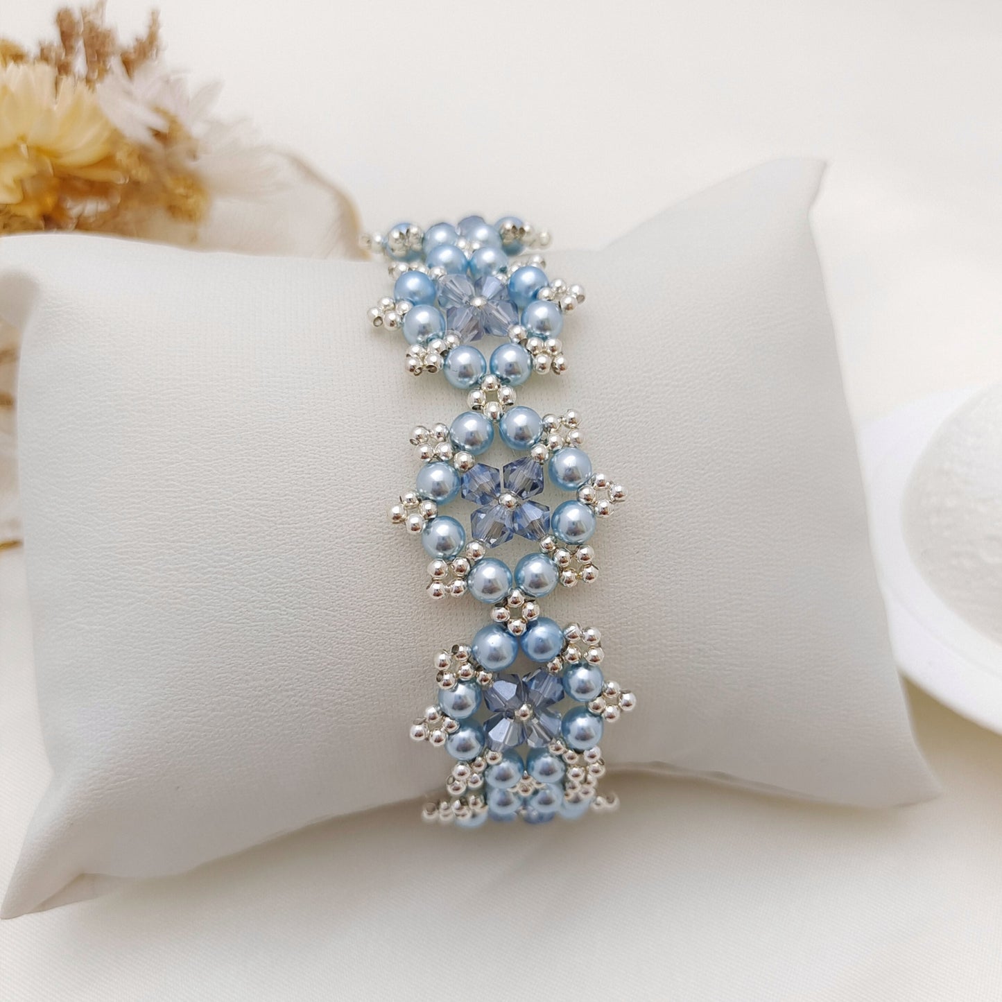 【No.143】Octagonal Snowflake Bracelet DIY Kit | Beading Supplies + Full Tutorial iFCraftorium