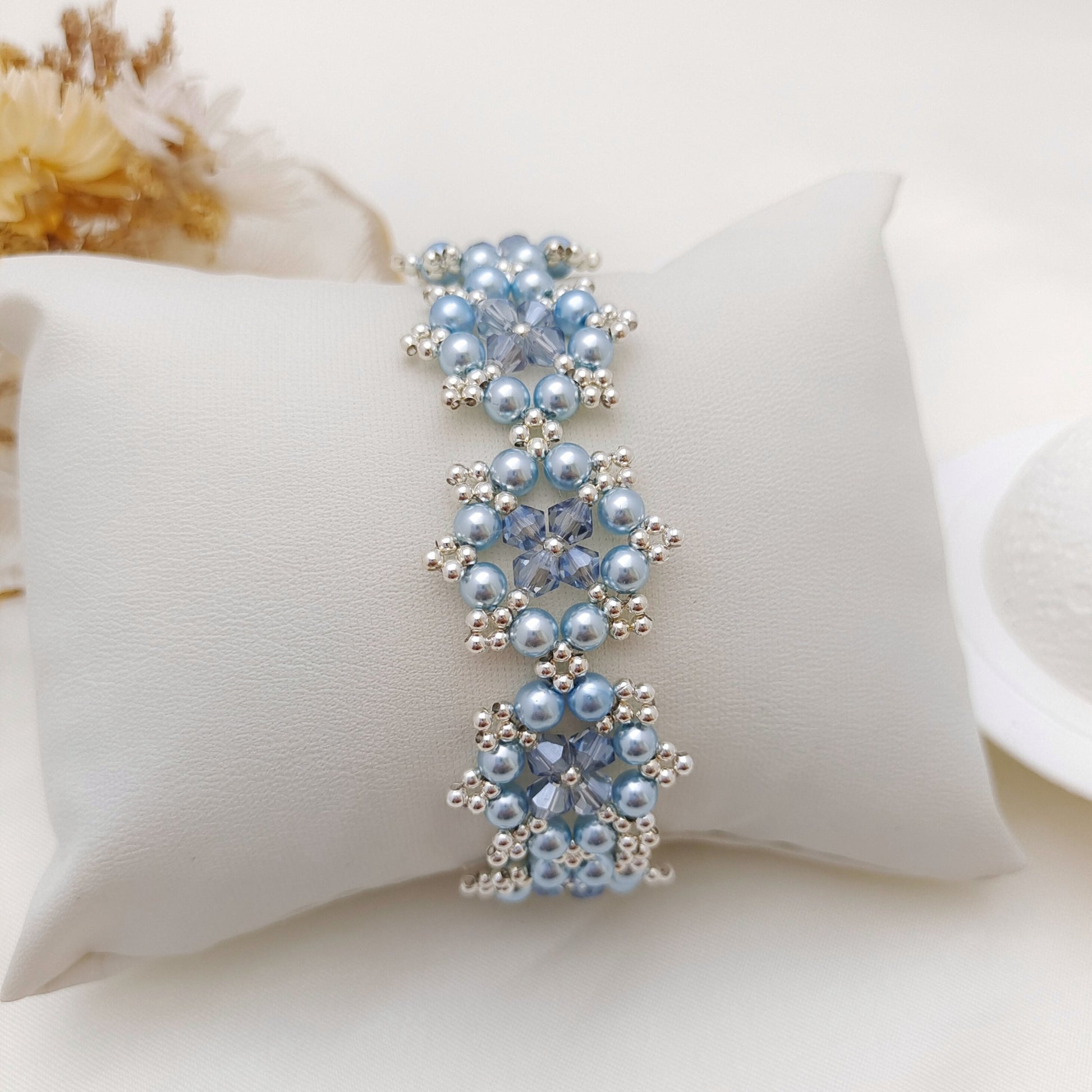 【No.143】Octagonal Snowflake Bracelet DIY Kit | Beading Supplies + Full Tutorial iFCraftorium