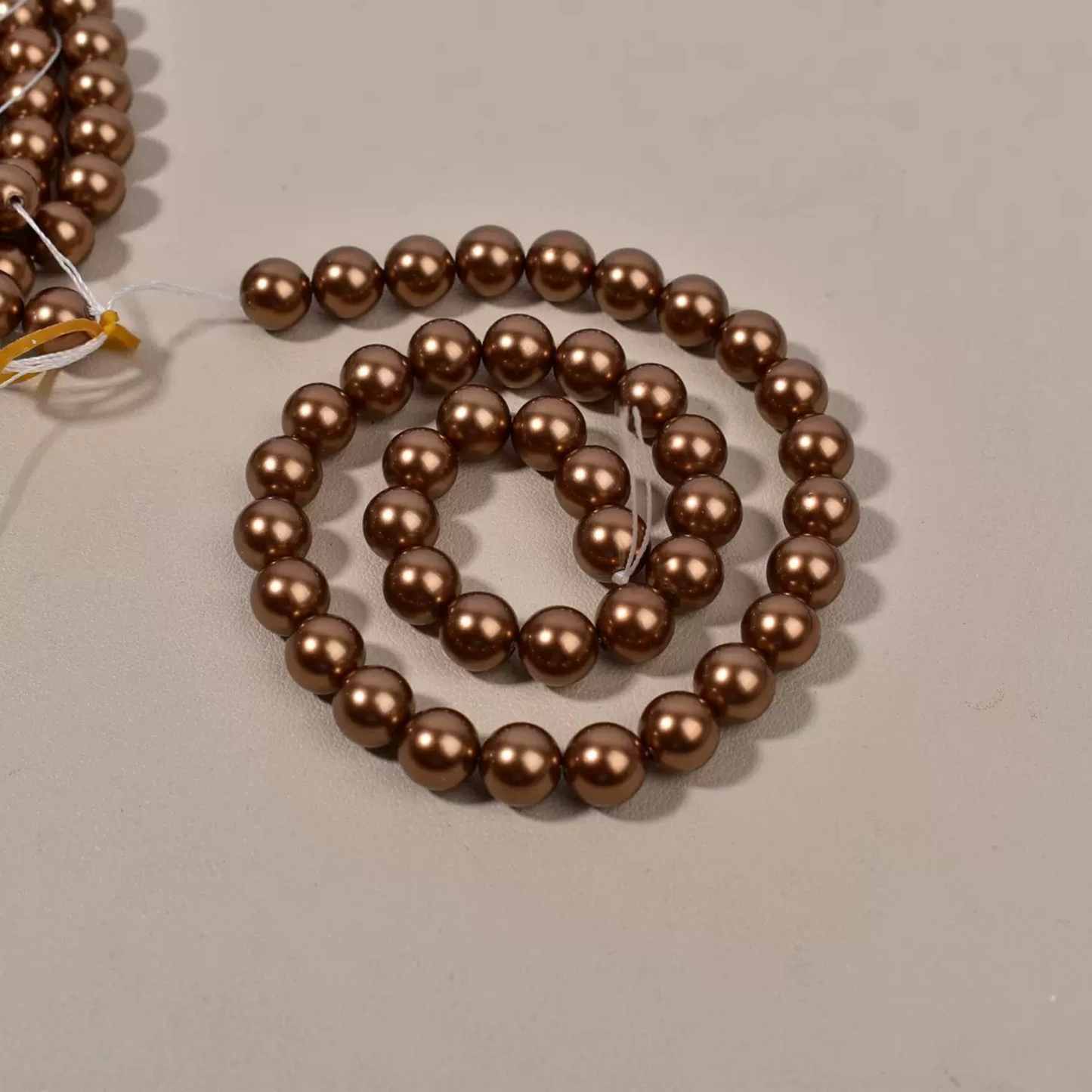 【P09】Imitation Swarovski Coffee Brown Glass Pearls – 2-8mm Round Beads | High Gloss Finish for DIY Jewelry