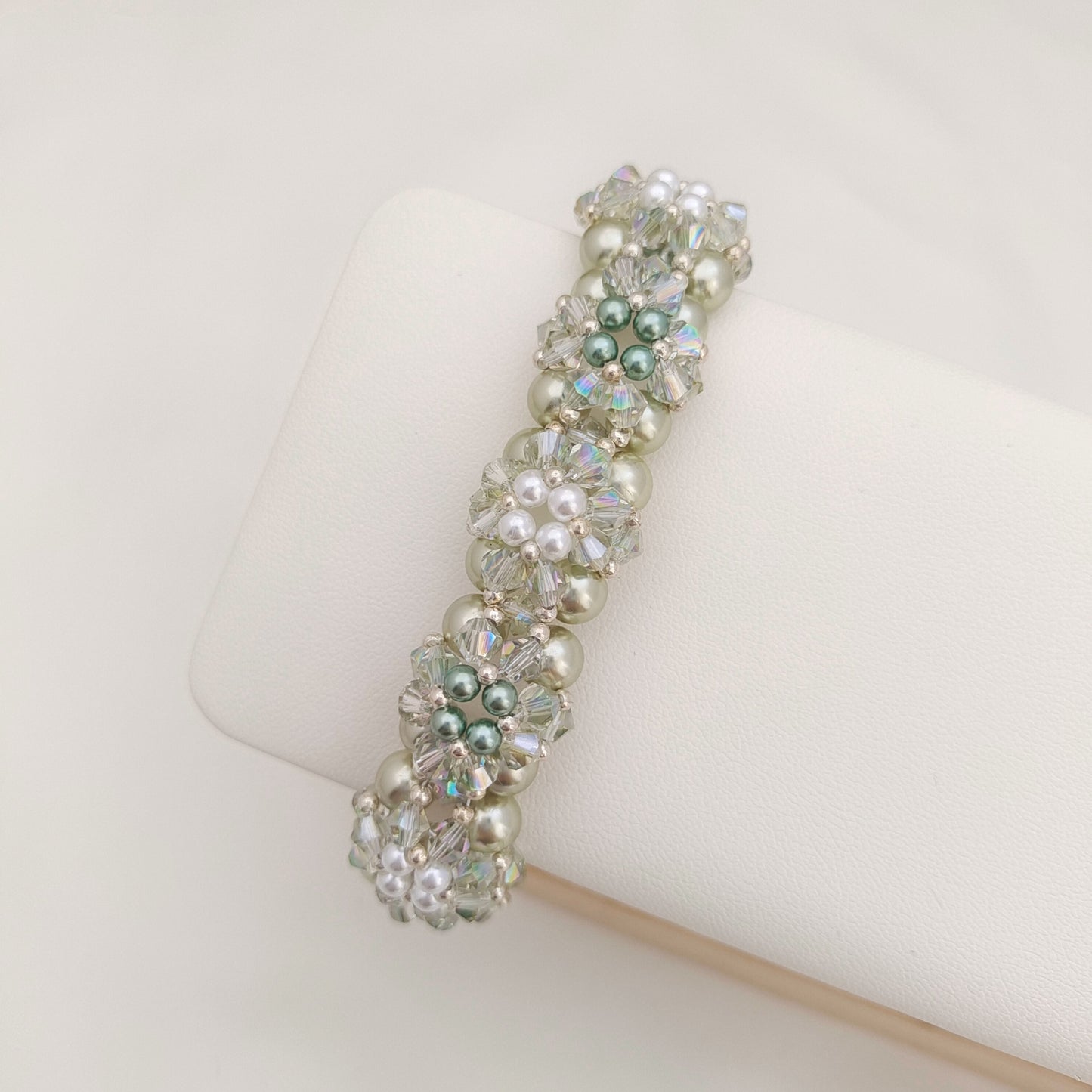 【No.96】DIY Kit – Little Sunflower Bracelet | Full Tutorial | Pearls & Rhombus Beads iFCraftorium