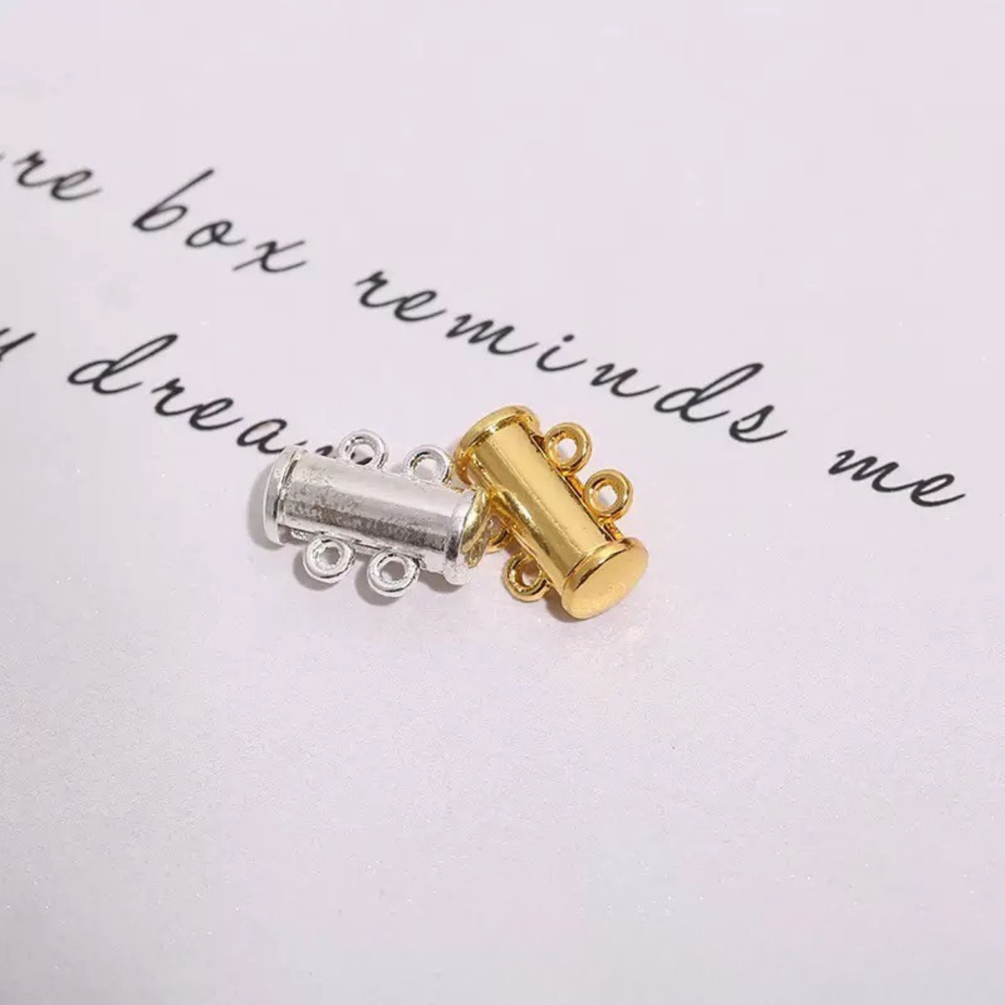 【B42】2PCS DIY Jewelry Findings – 5-Strand Tube Magnetic Clasp | 18K Gold/Silver Plated, Anti-Tarnish Copper