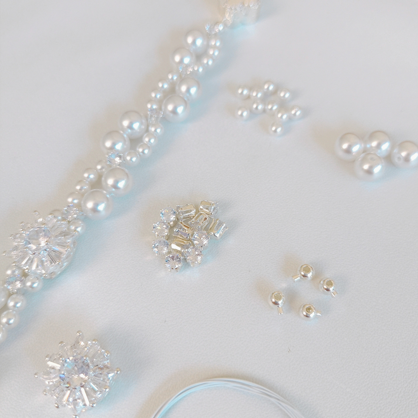 【No.48】 Dream Wedding DIY Bracelet Craft Kit with Pearl & Zircon Handmade Bracelet – Step-by-Step Tutorial