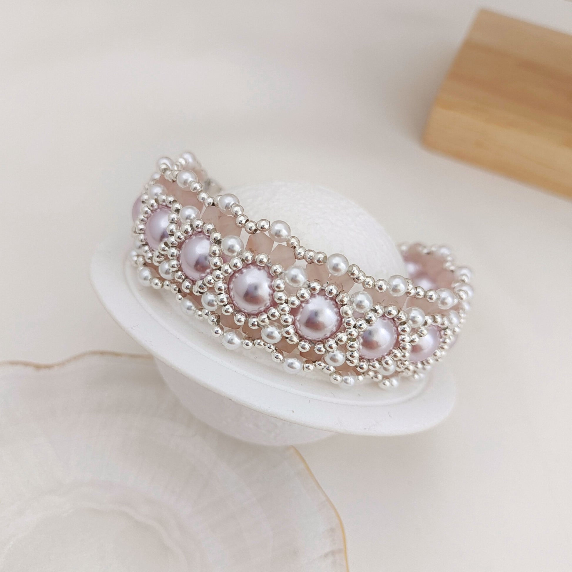 【No.166】DIY Eye of Truth Bracelet Kit – Pearls, Diamond Beads & Lobster Clasp | Full Tutorial iFCraftorium