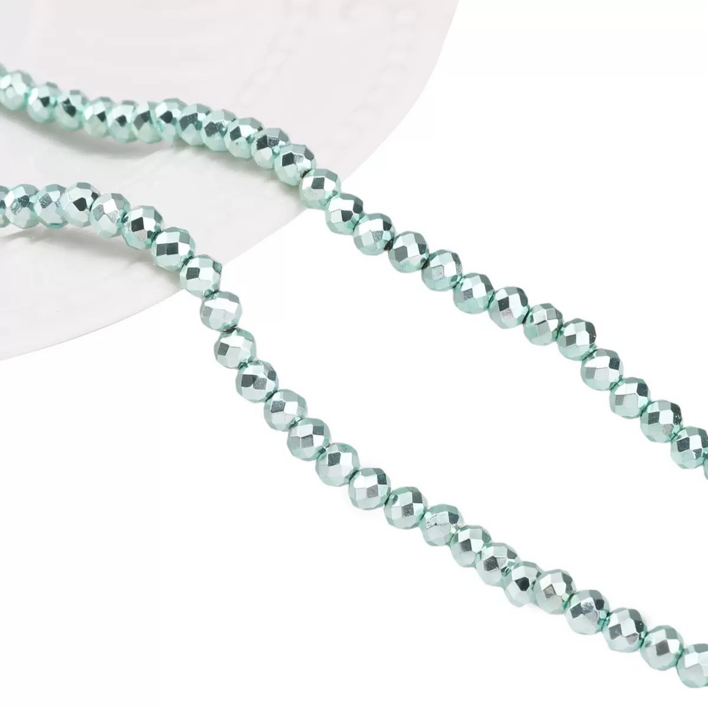 【S14】3 Strings DIY Spacer Beads – 2mm Electroplated Glass Crystal Wheel Beads, High-Color Retention Jewelry Findings for Handmade Bracelets & Necklaces