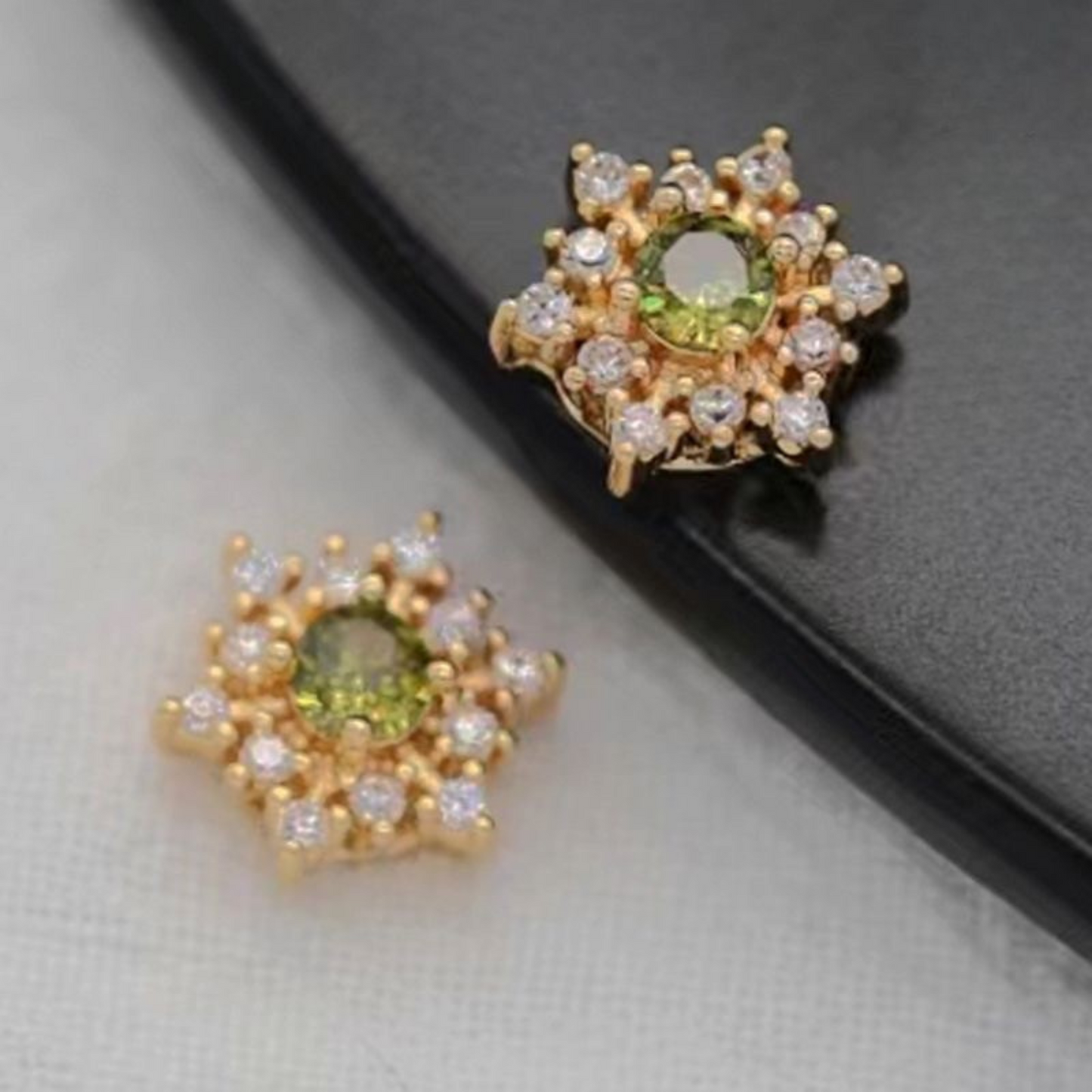 【S06】1PCS Hexagram CZ Spacer Beads – Sparkling 6-Point Star Beads, Gold/Silver-Plated, for DIY Bracelets & Jewelry Making