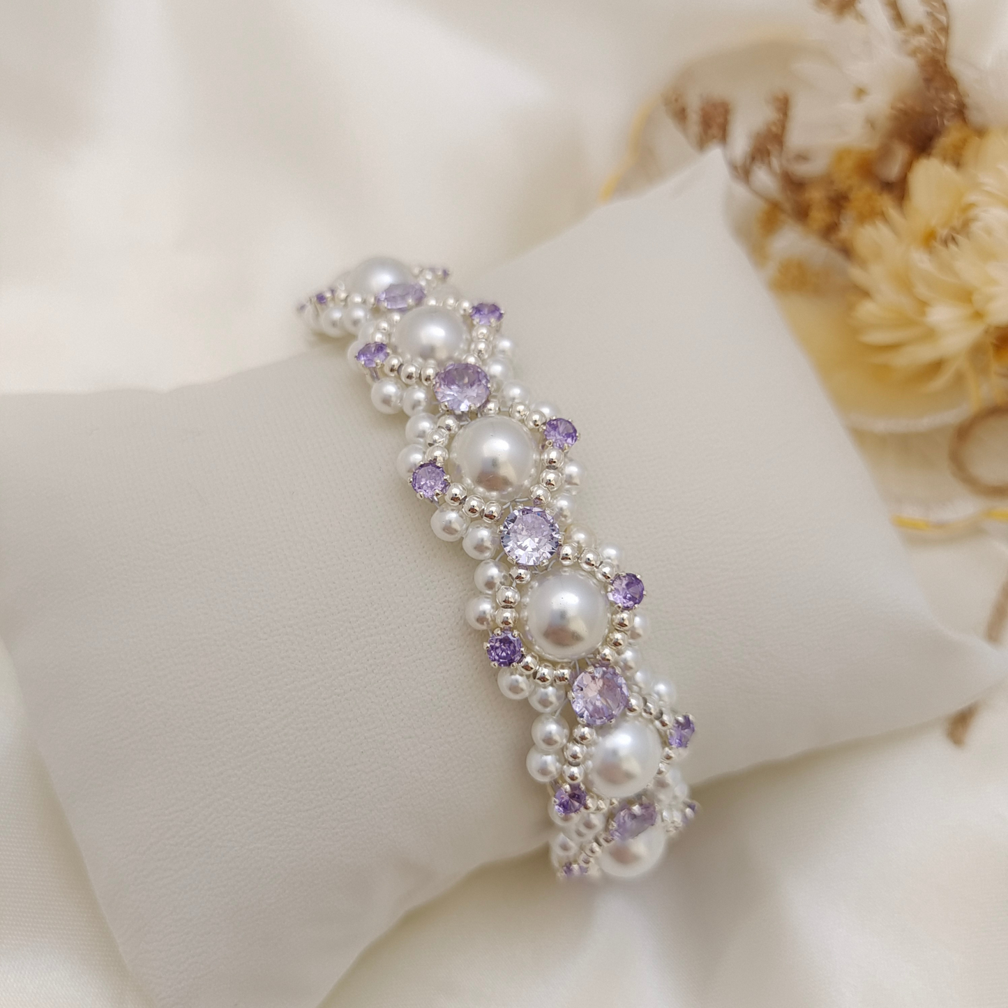 【No.54】 LinaBelle Inspired Premium Handmade Bracelet | Gold, Pink & Pearl | Finished DIY Jewelry