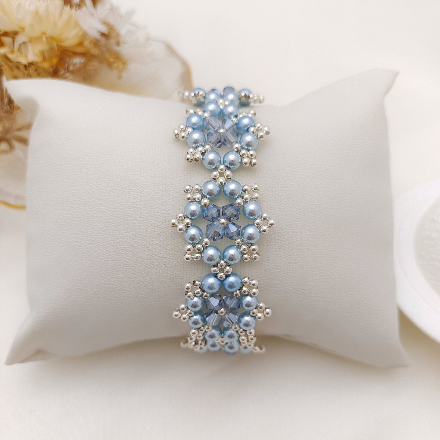 【No.143】Octagonal Snowflake Bracelet DIY Kit | Beading Supplies + Full Tutorial iFCraftorium