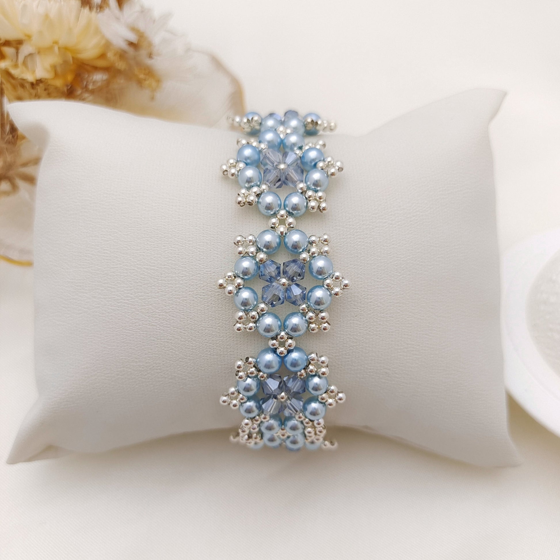 【No.143】Octagonal Snowflake Bracelet DIY Kit | Beading Supplies + Full Tutorial iFCraftorium