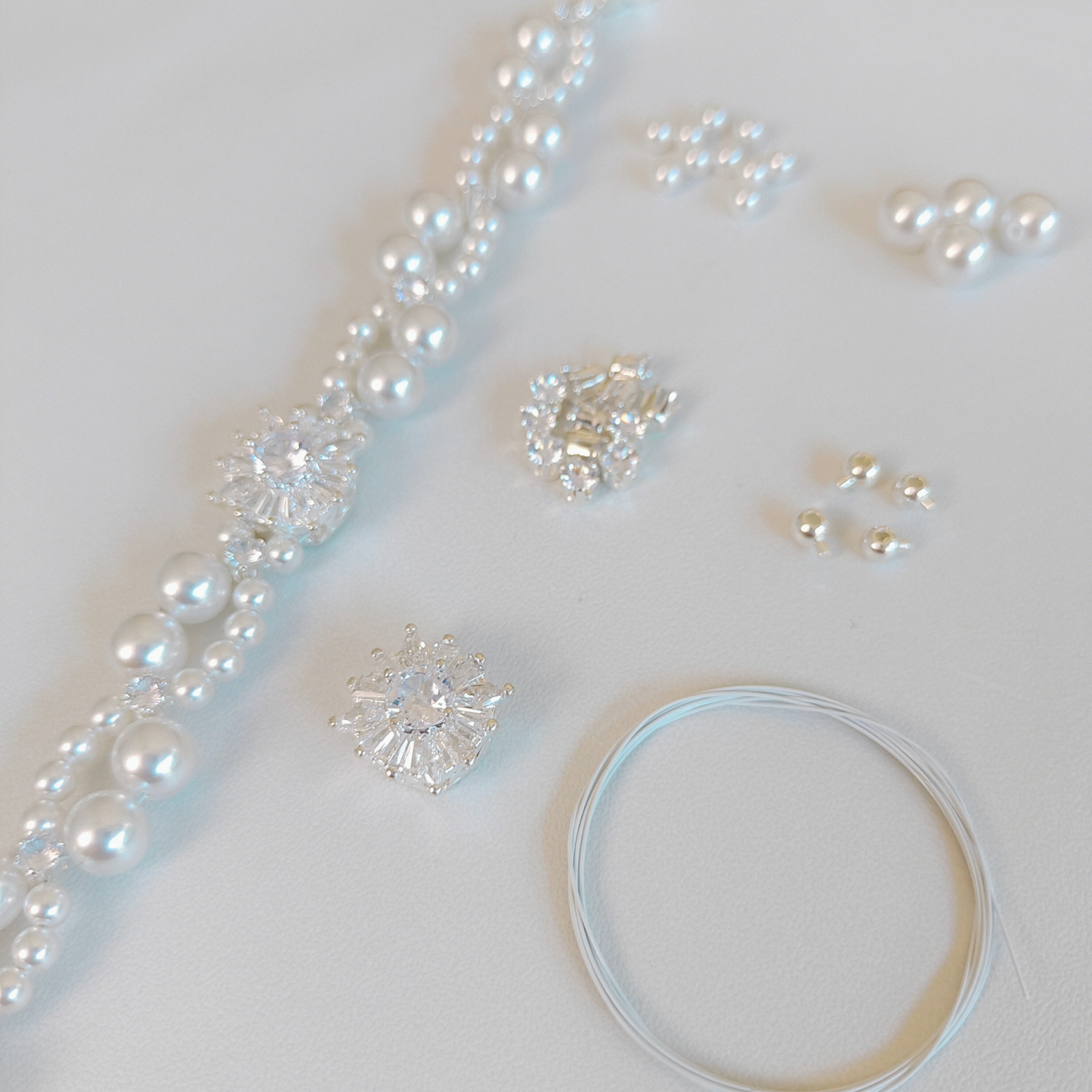 【No.48】 Dream Wedding DIY Bracelet Craft Kit with Pearl & Zircon Handmade Bracelet – Step-by-Step Tutorial