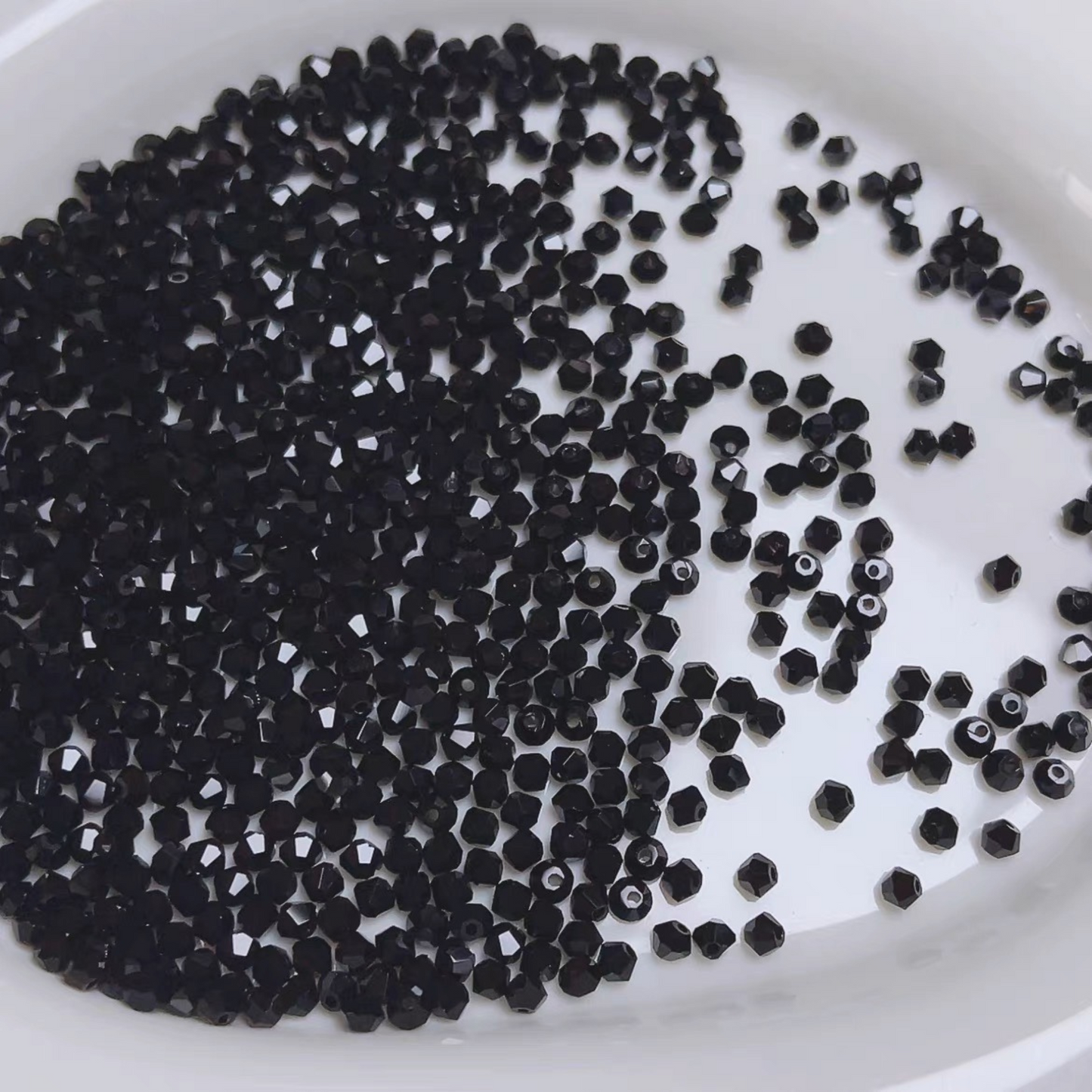 【L06】200pcs 3mm Transparent Diamond-Cut Glass Beads – Spacer Beads for DIY Bracelets & Necklaces