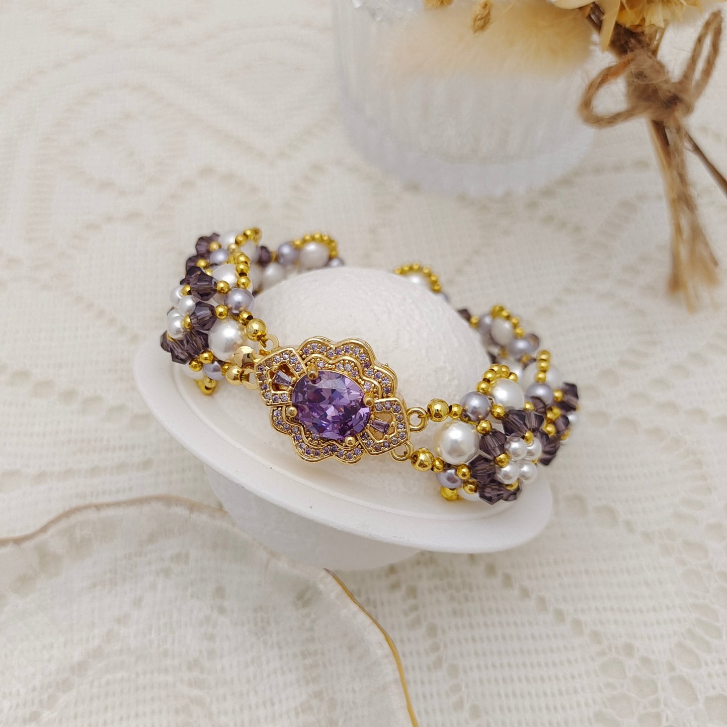 【No.107】DIY Jewelry Making Kit – “Dressage Elegance” Pearl Bracelet | Complete Tutorial Included