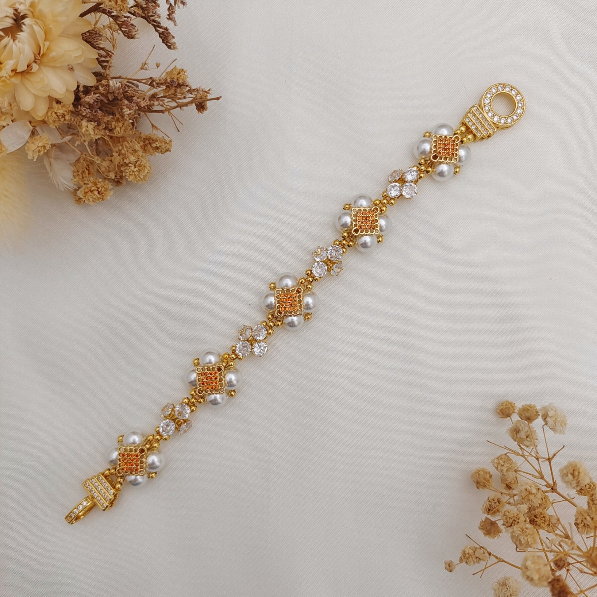 【No.135】Make Bracelets Kit Christmas Pearl | Complete Jewelry Making Set with Pearls, CZ Beads & Knot Spacers iFCraftorium