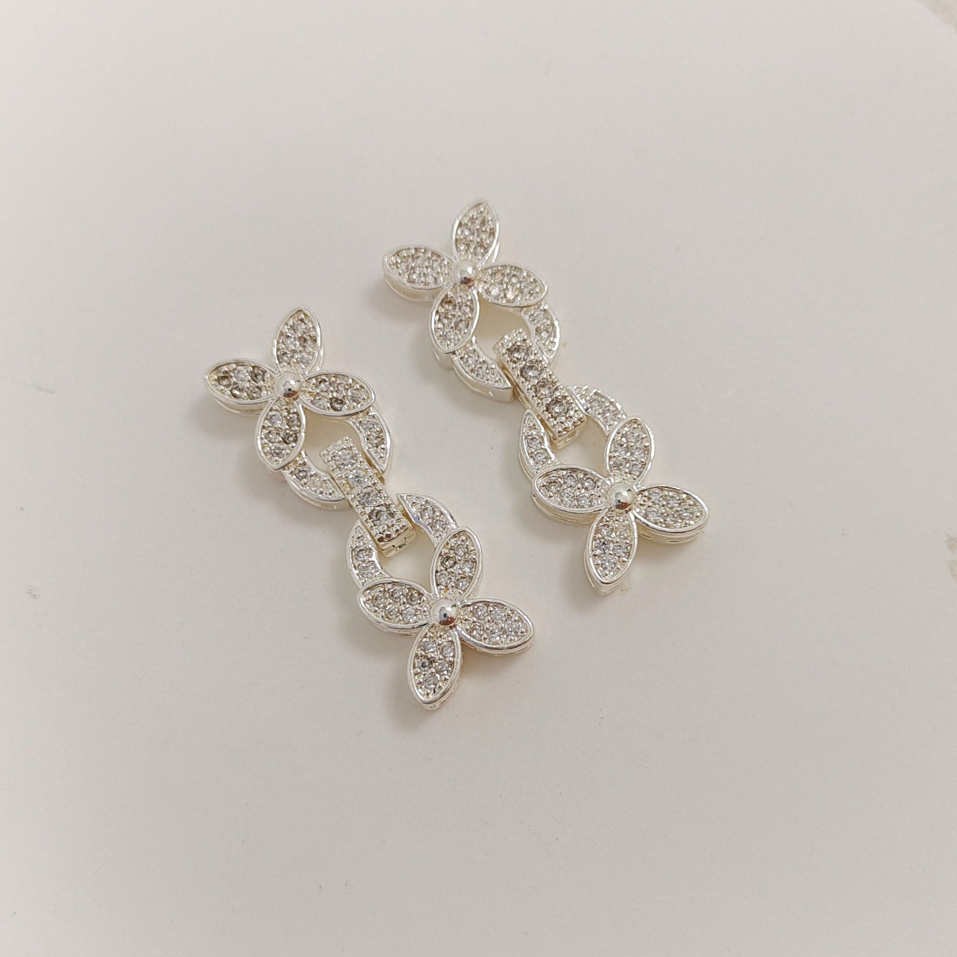 【B27】1PCS DIY Jewelry Findings – Butterfly Strap Clasp with Zircon | 18K Gold/Platinum Plated | Non-fading Beading Accessories iFCraftorium