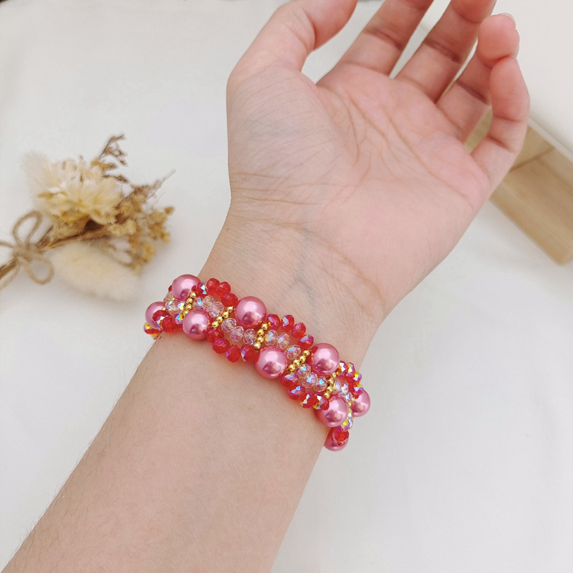 【No.145】DIY Bracelet Kit – Calm Sea Waves Pearls & Blue Beads | Full Tutorialt iFCraftorium