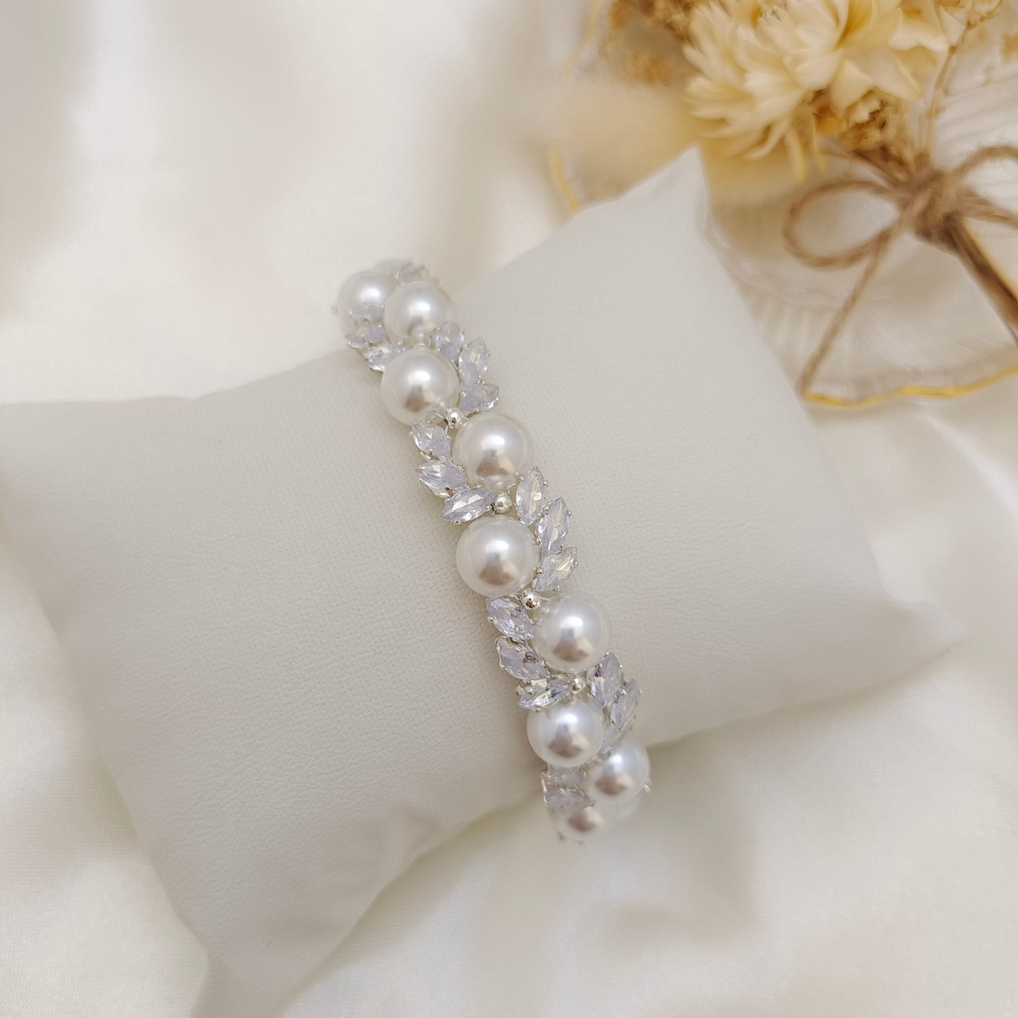 【No.52】 Angel’s Feather DIY Bracelet Craft Kit | Marquise Zircon & Pearl | Handmade Jewelry  Includes Tutorial
