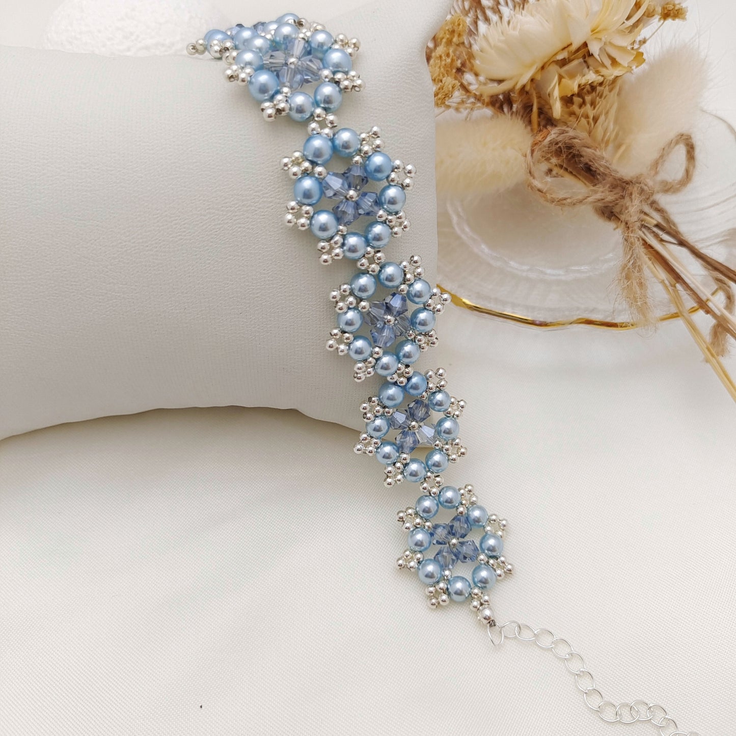 【No.143】Octagonal Snowflake Bracelet DIY Kit | Beading Supplies + Full Tutorial iFCraftorium