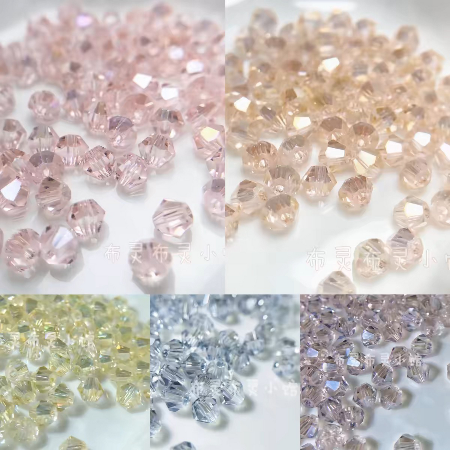 【L06】200pcs 3mm Transparent Diamond-Cut Glass Beads – Spacer Beads for DIY Bracelets & Necklaces