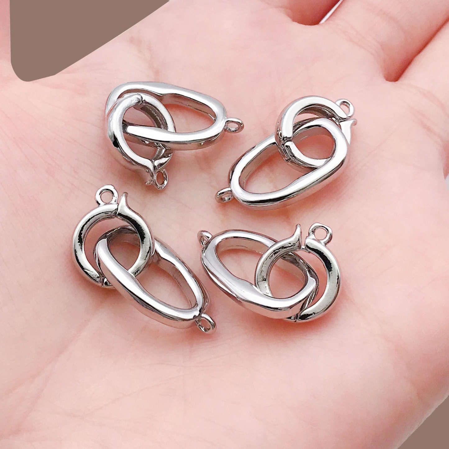 【B17】3PCS Irregular Oval Clasp – Gold/Silver-Plated Copper Connector for DIY Bracelets & Necklaces