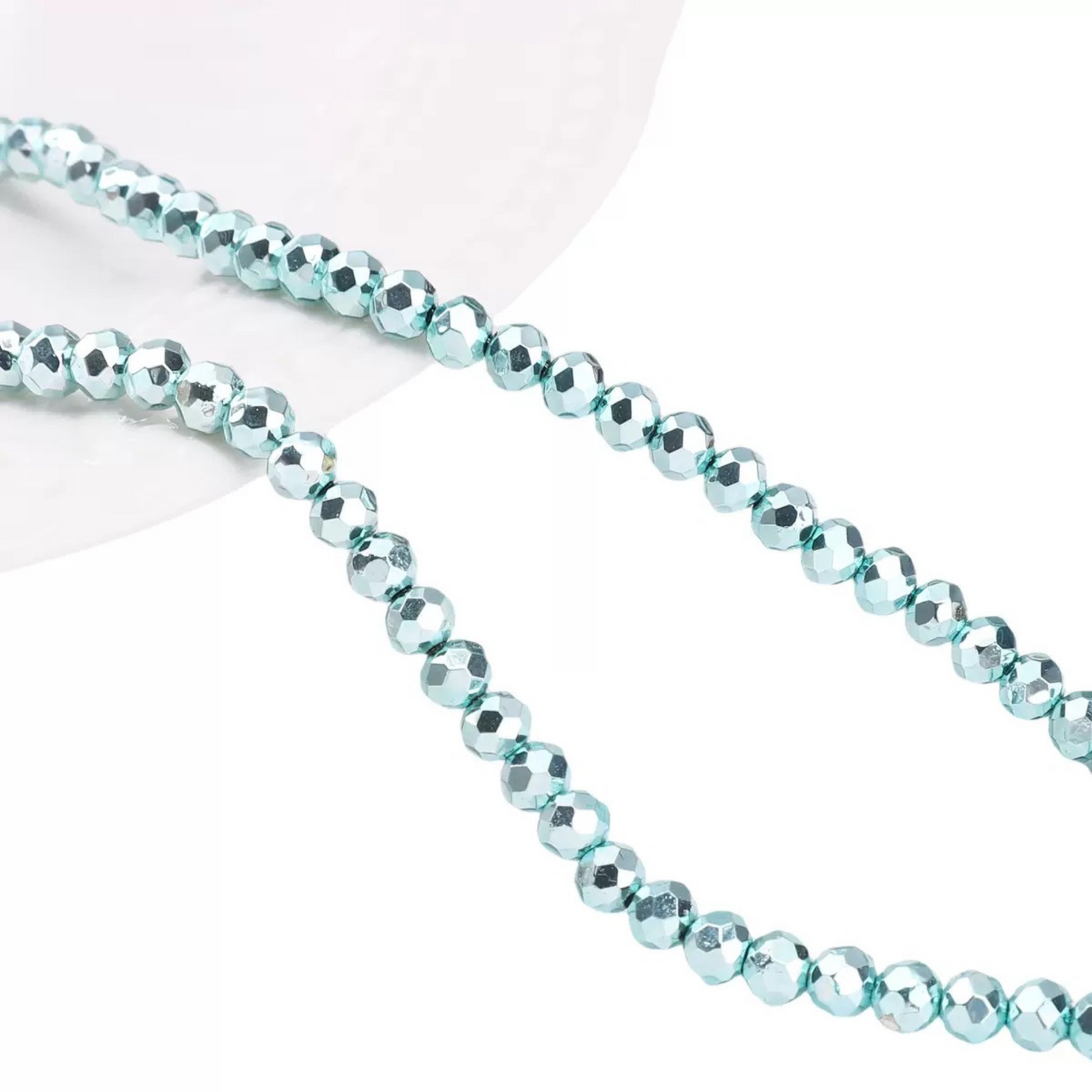 【S14】3 Strings DIY Spacer Beads – 2mm Electroplated Glass Crystal Wheel Beads, High-Color Retention Jewelry Findings for Handmade Bracelets & Necklaces