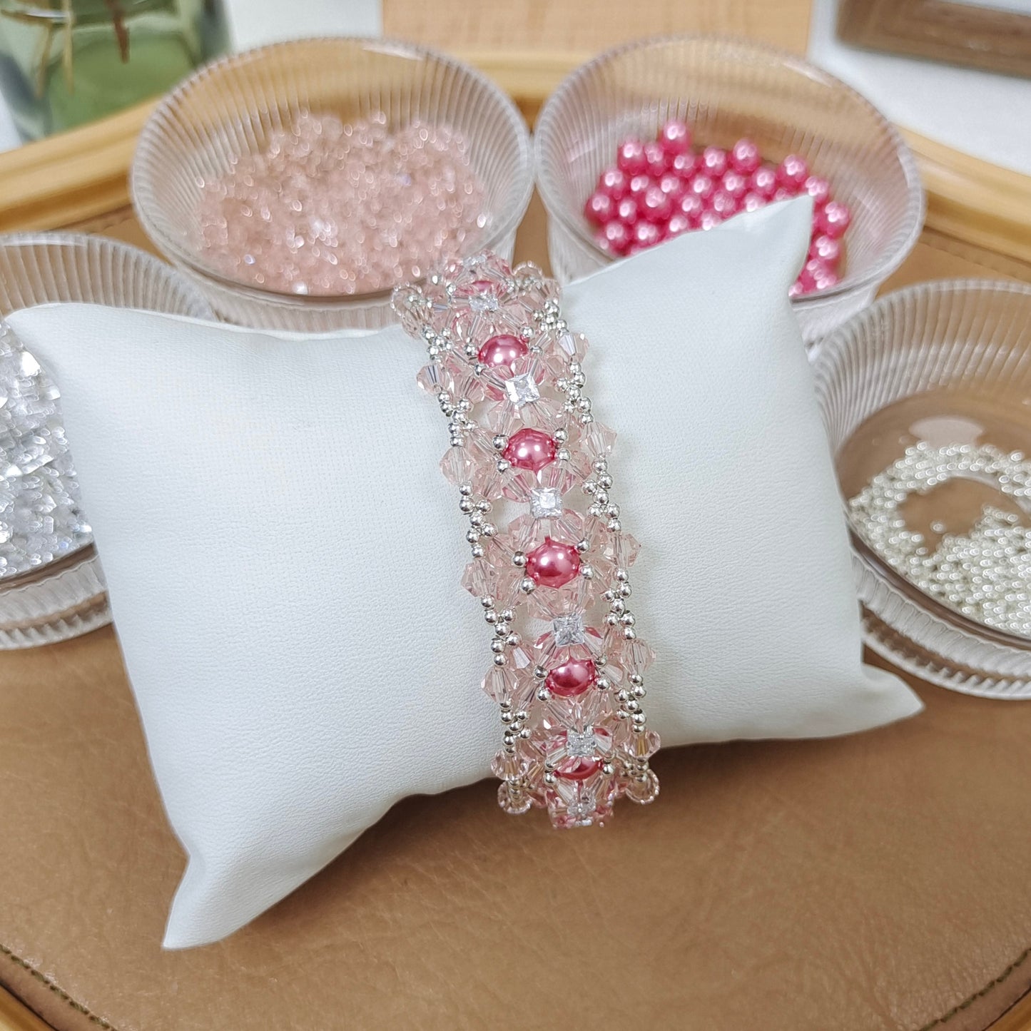 【No.118】DIY Jewelry Kit | “Dance of the Mystic Lotus” Bracelet with Pearls, CZ & Beads | Complete Tutorial Included iFCraftorium