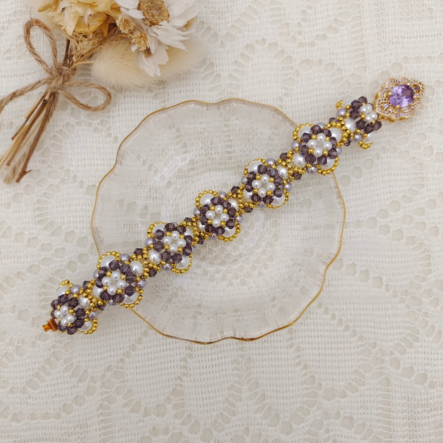 【No.107】DIY Jewelry Making Kit – “Dressage Elegance” Pearl Bracelet | Complete Tutorial Included