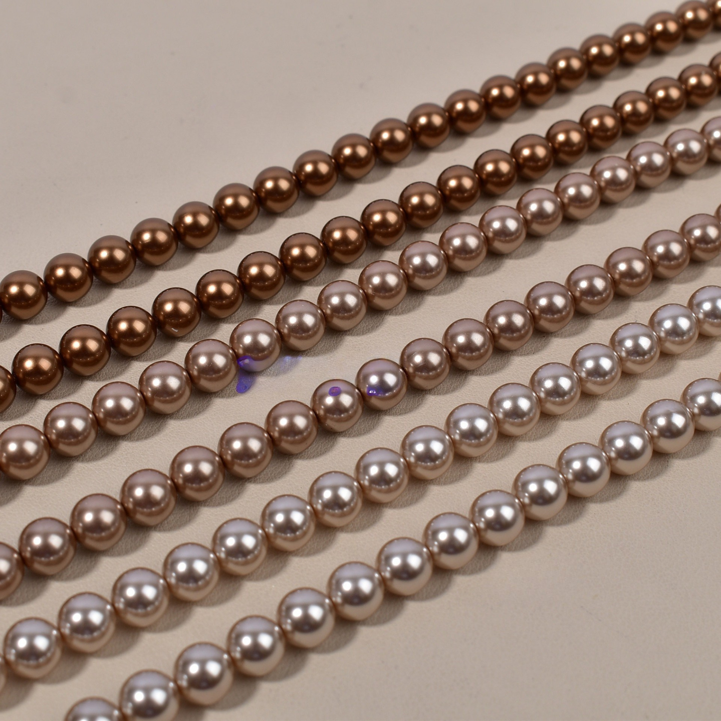 【P09】Imitation Swarovski Coffee Brown Glass Pearls – 2-8mm Round Beads | High Gloss Finish for DIY Jewelry
