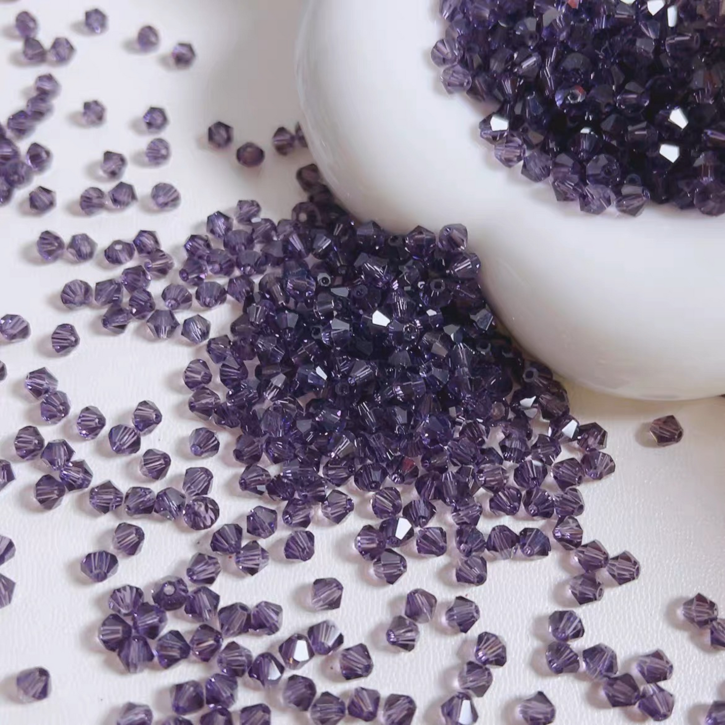 【L05】50PCS 6mm Transparent Diamond-Cut Acrylic Beads – Spacer Beads for DIY Bracelets & Necklaces