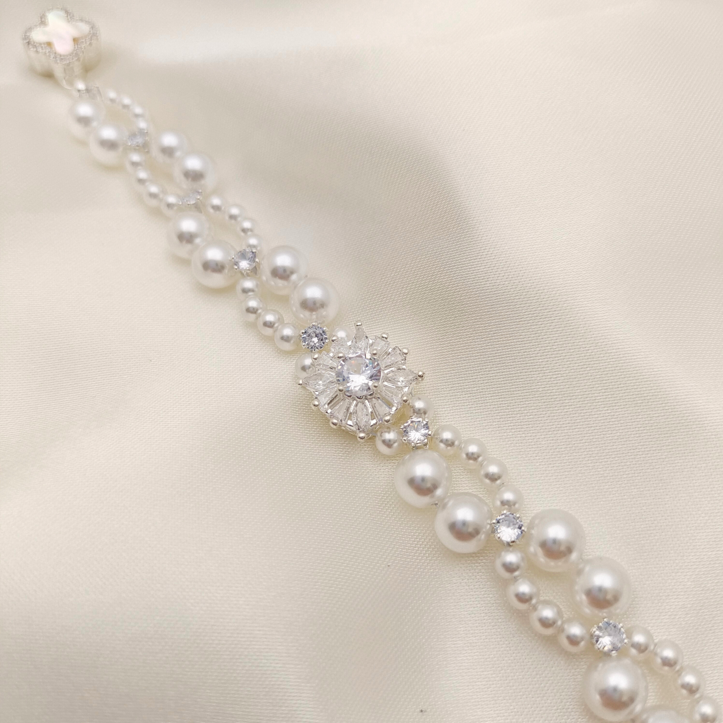 【No.48】 Dream Wedding DIY Bracelet Craft Kit with Pearl & Zircon Handmade Bracelet – Step-by-Step Tutorial
