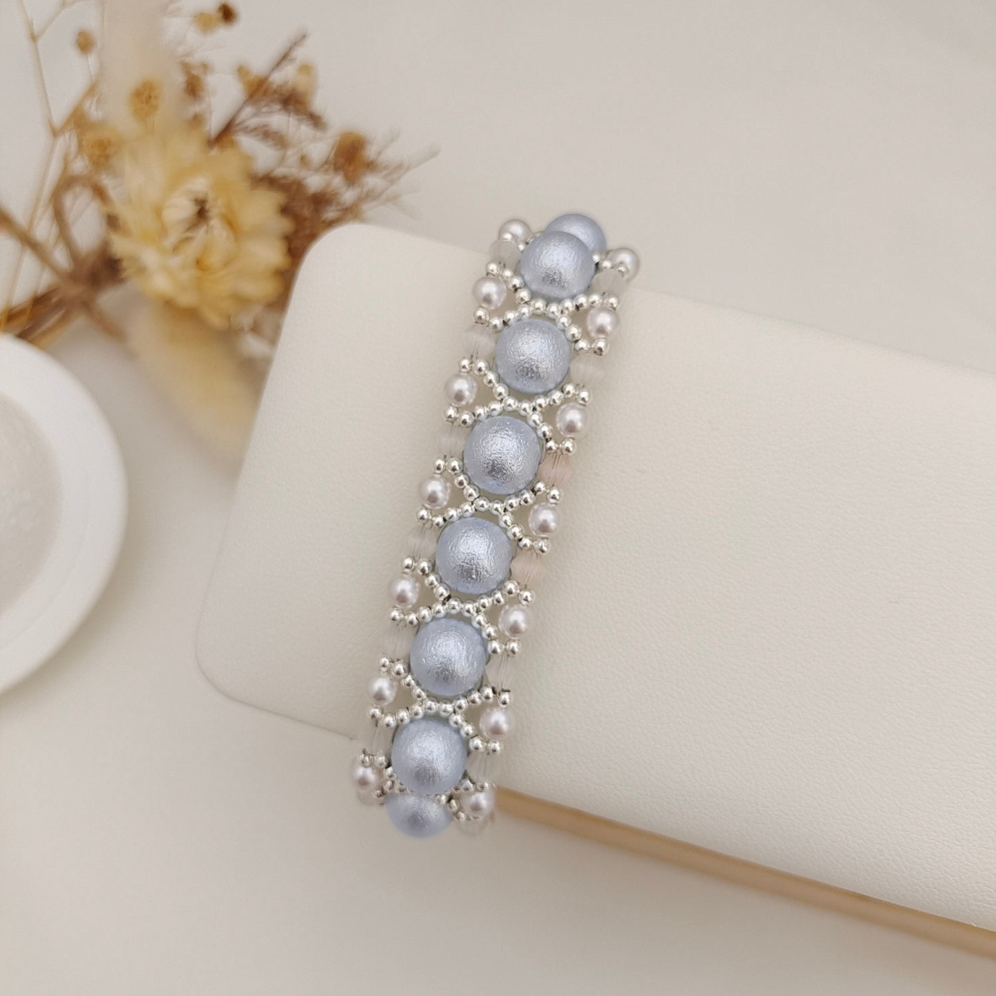 【No.113】DIY Beading Kit | Violet Pearl Weave Bracelet Materials + Full Tutorial iFCraftorium