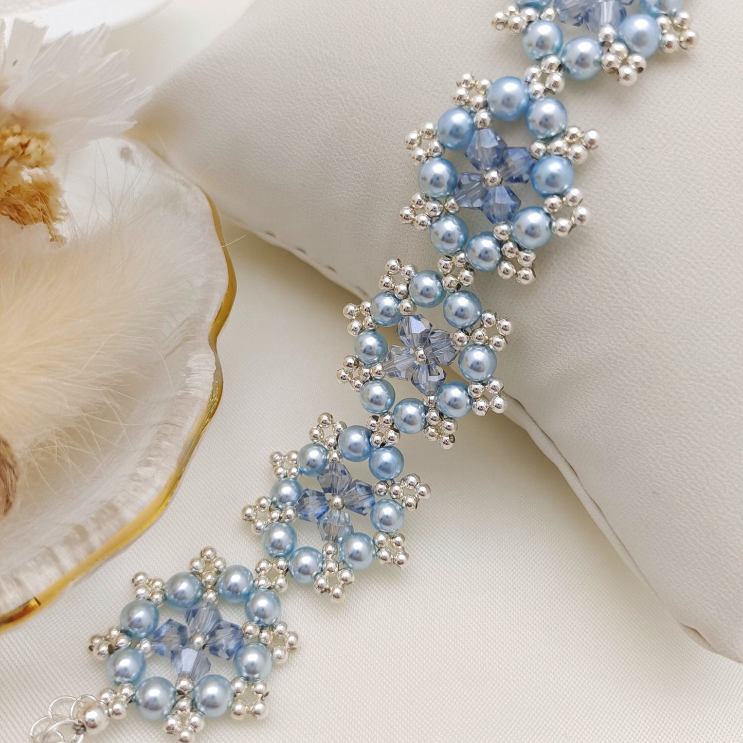 【No.143】Octagonal Snowflake Bracelet DIY Kit | Beading Supplies + Full Tutorial iFCraftorium