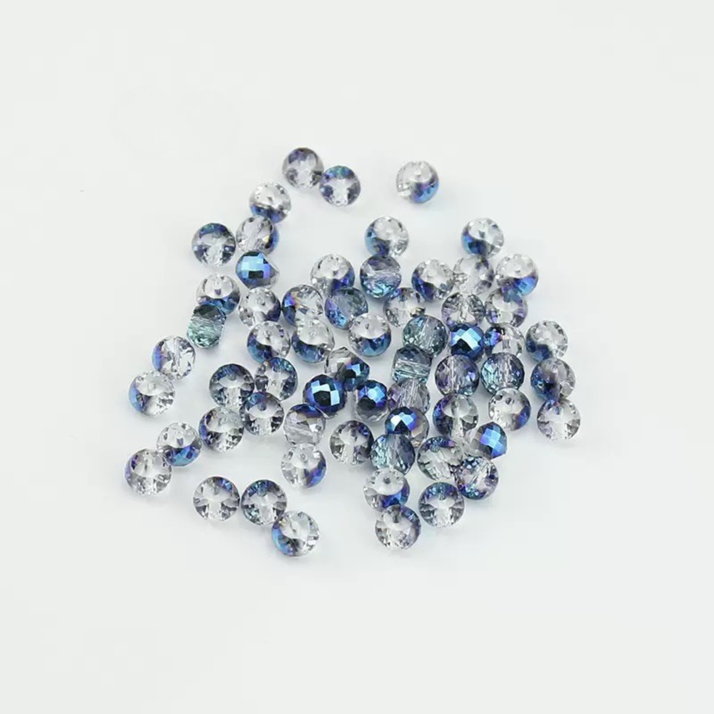 【L08】100PCS DIY Crystal Beads – 6mm AB Shiny Rondelle Wheel Beads, Imitation Swarovski Glass Beads for Handmade Jewelry Making (Bracelets & Necklaces)