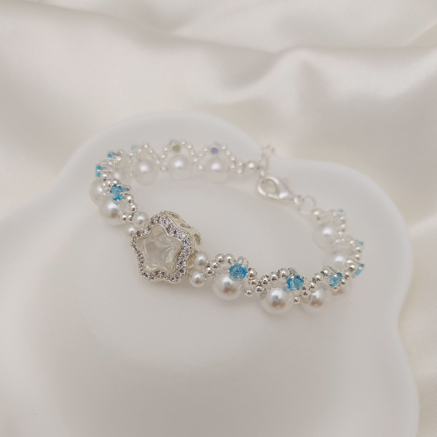 【No.50】 Star & Moon Handmade Pearl Bracelet | DIY Beading Bracelet Finished Jewelry Gift for Her