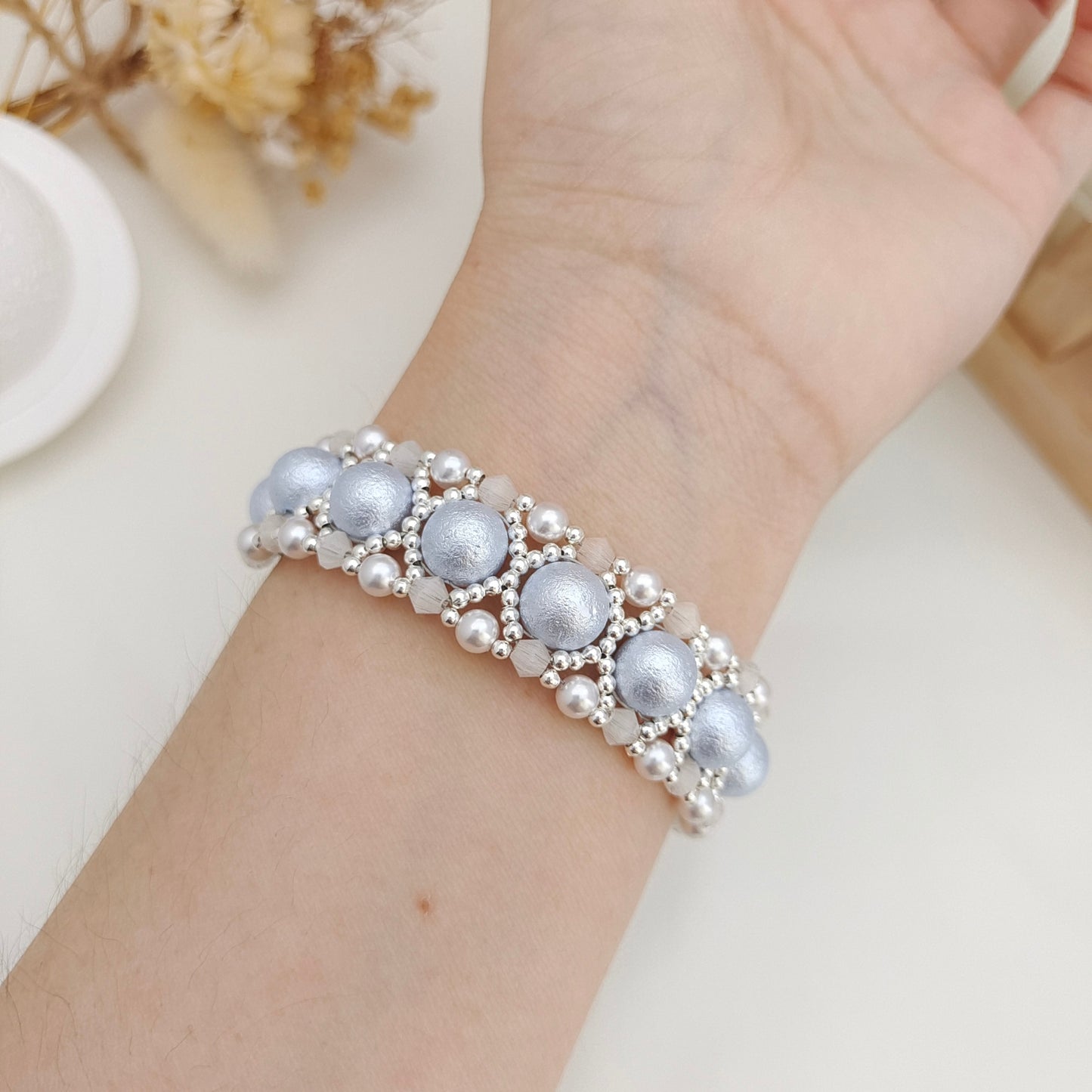 【No.113】DIY Beading Kit | Violet Pearl Weave Bracelet Materials + Full Tutorial iFCraftorium