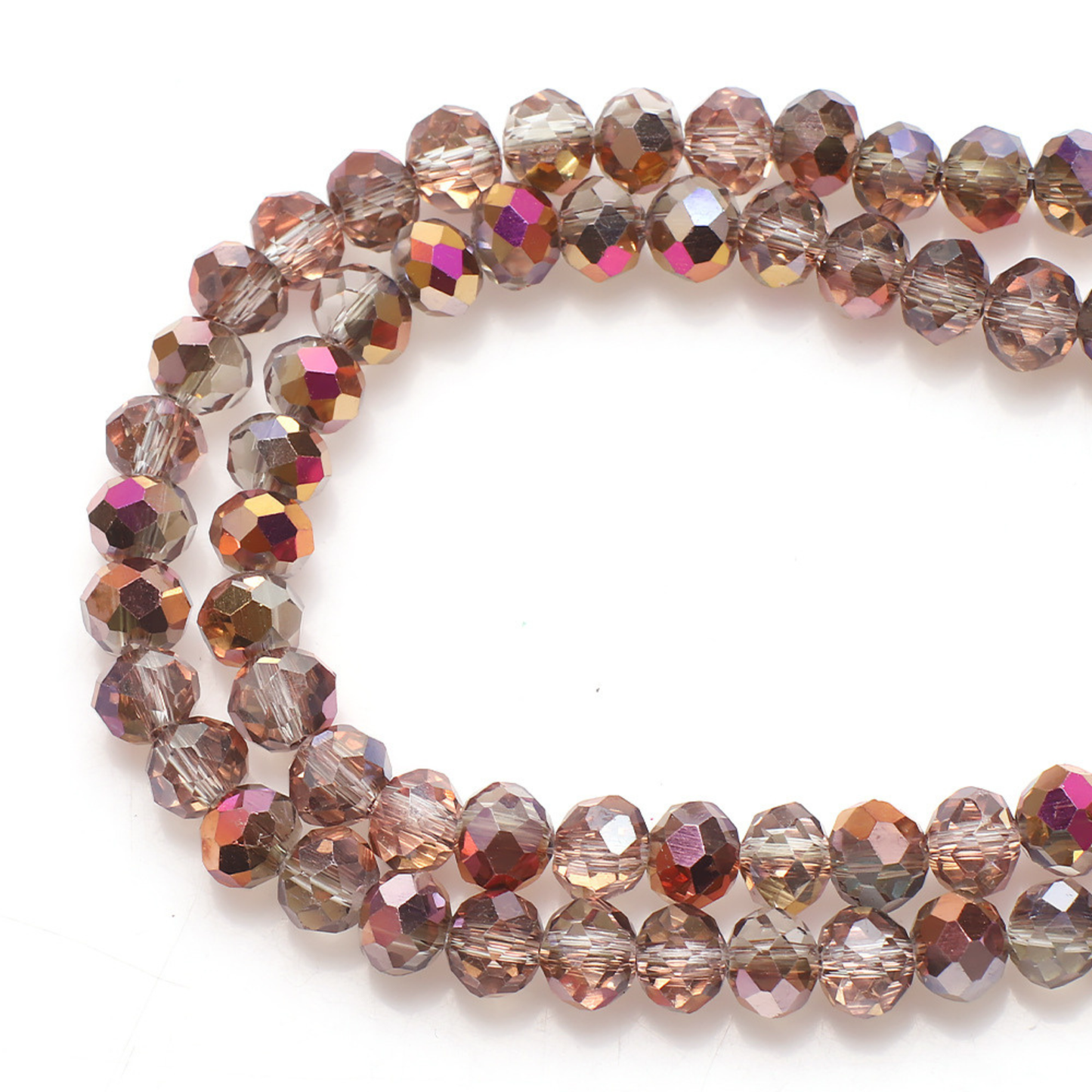 【L09】100PCS DIY Crystal Beads – 4mm AB Shiny Rondelle Wheel Beads, Imitation Swarovski Glass Beads for Handmade Jewelry Making (Bracelets & Necklaces) iFCraftorium