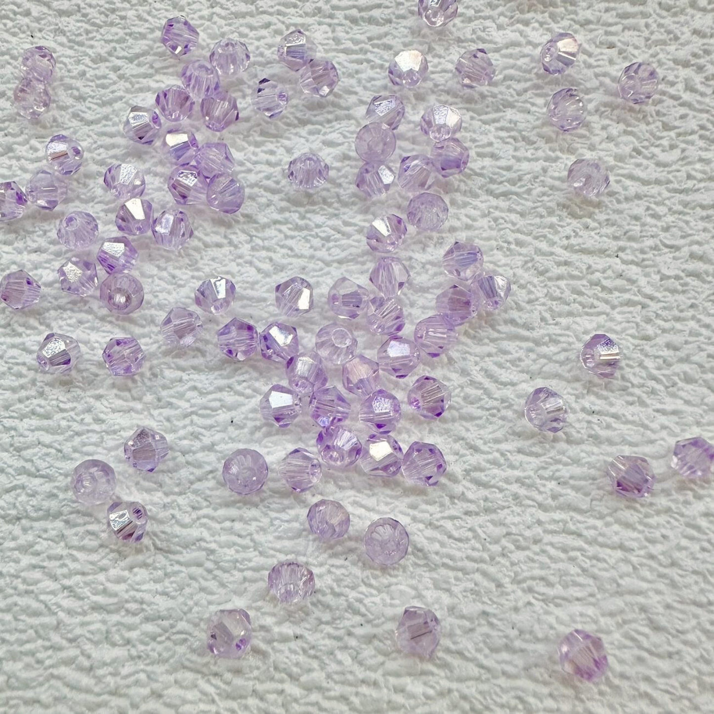【L01】200 pcs 4mm AB Coated Diamond Glass Beads – DIY Crystal Jewelry Making Kit